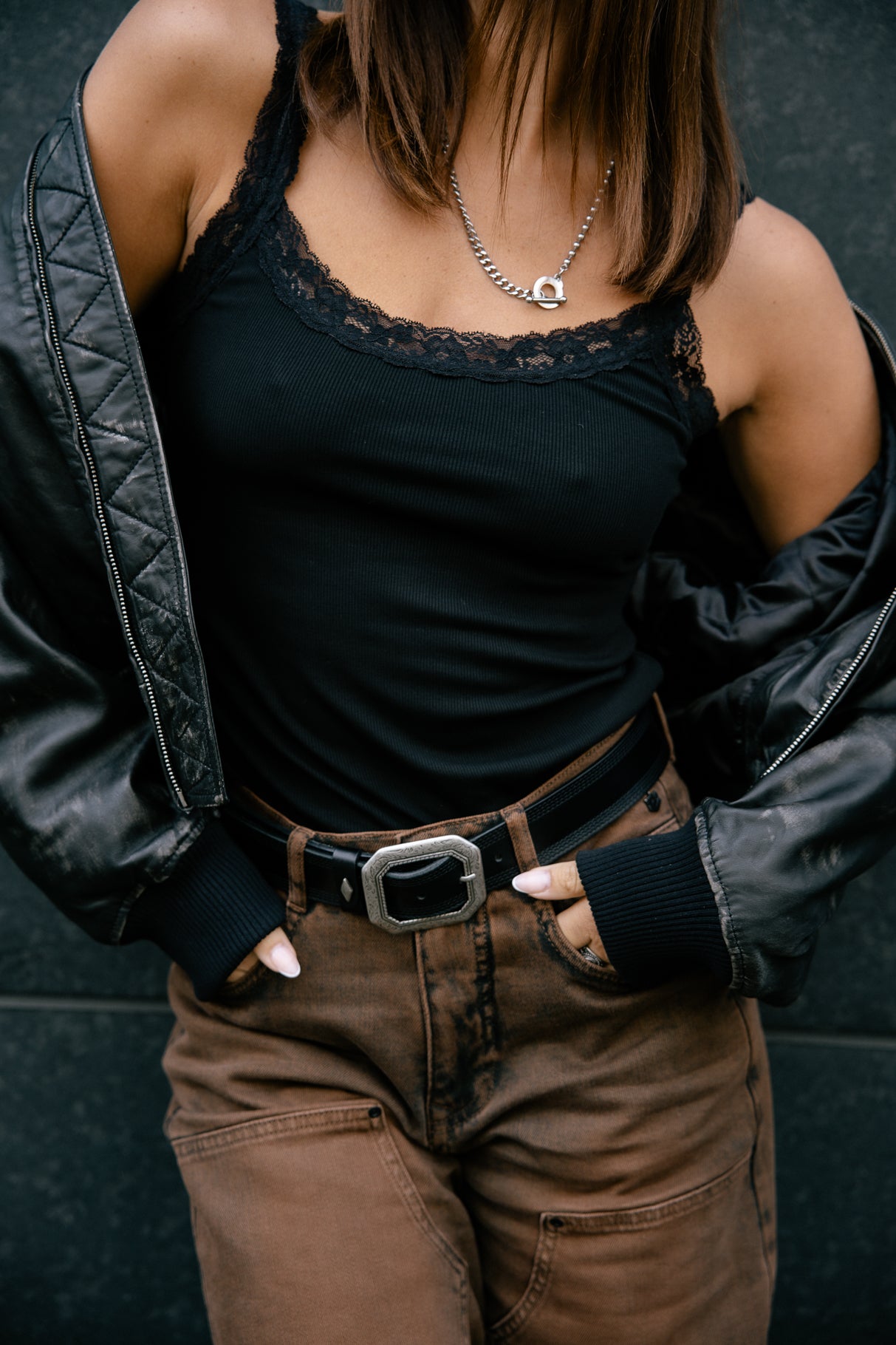 Lace tank top Woman Dansy Lace black | Freeman T. Porter