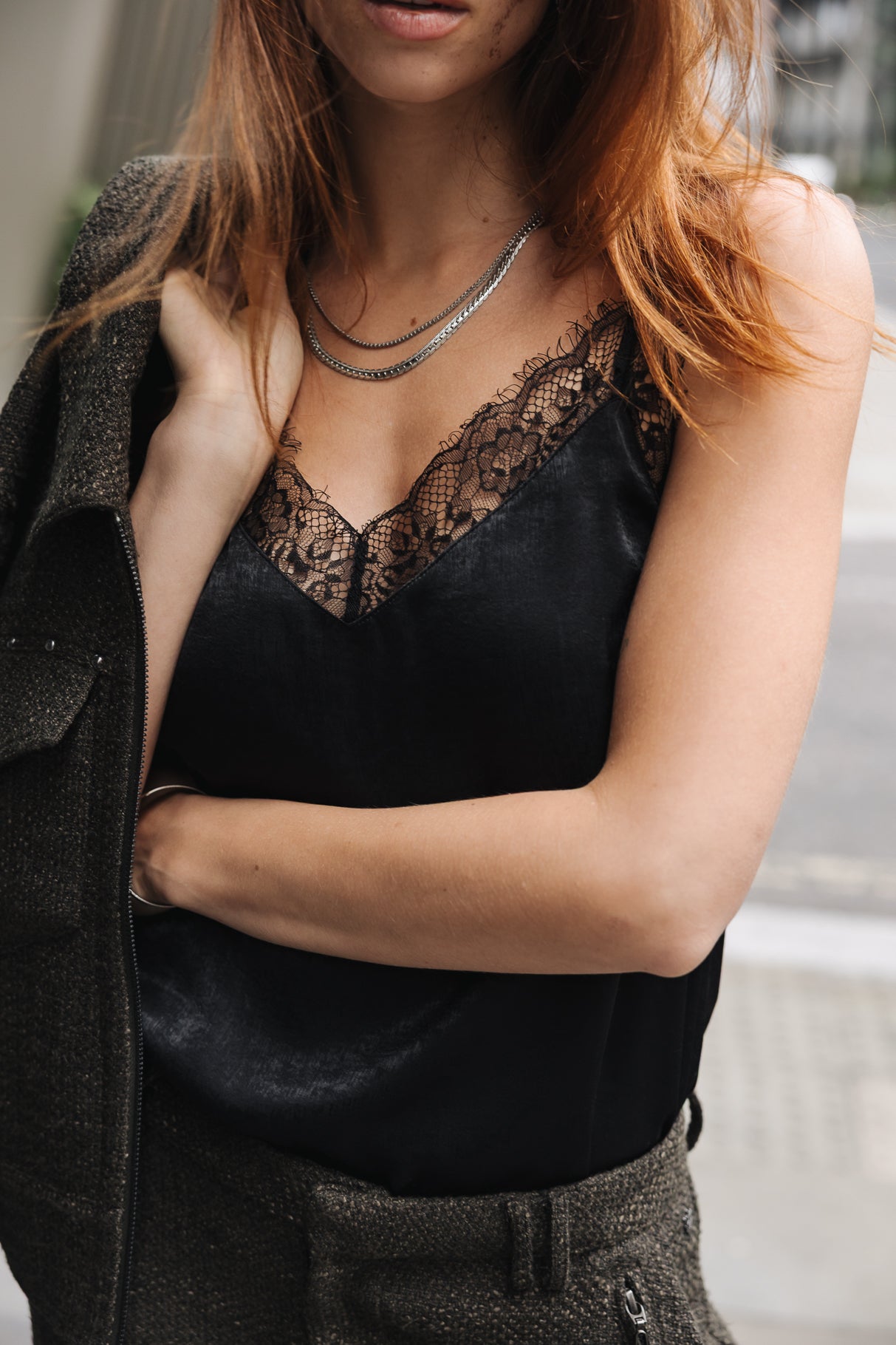 Top bretelles Femme Selia Bicolor black | Freeman T. Porter