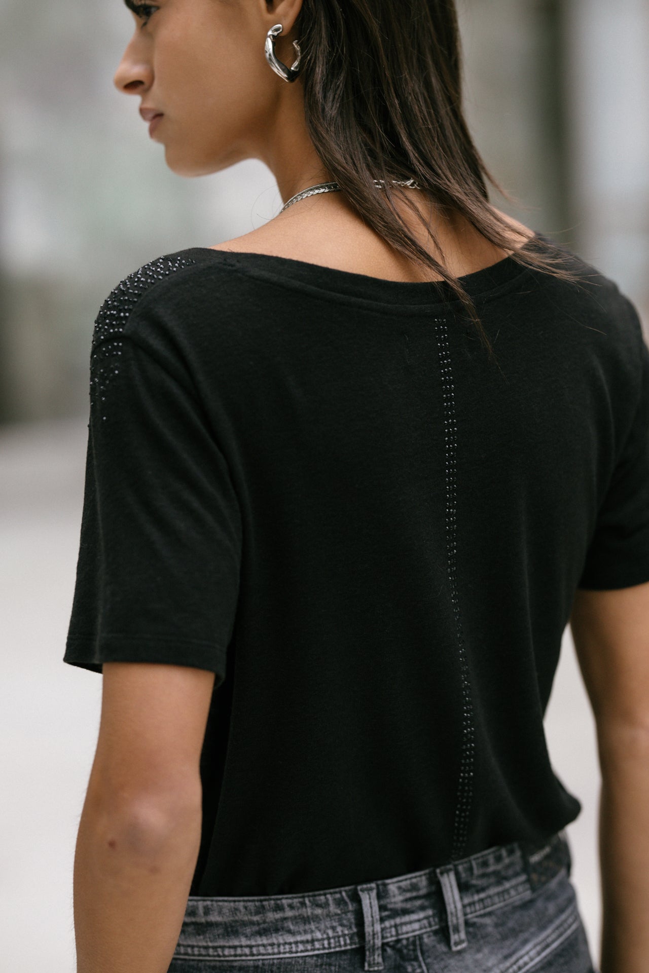 T-Shirt coupe droite Femme Tressia Gemstone black | Freeman T. Porter