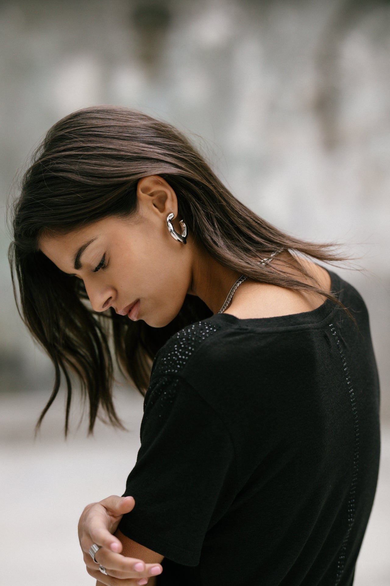 T-Shirt coupe droite Woman Tressia Gemstone black | Freeman T. Porter