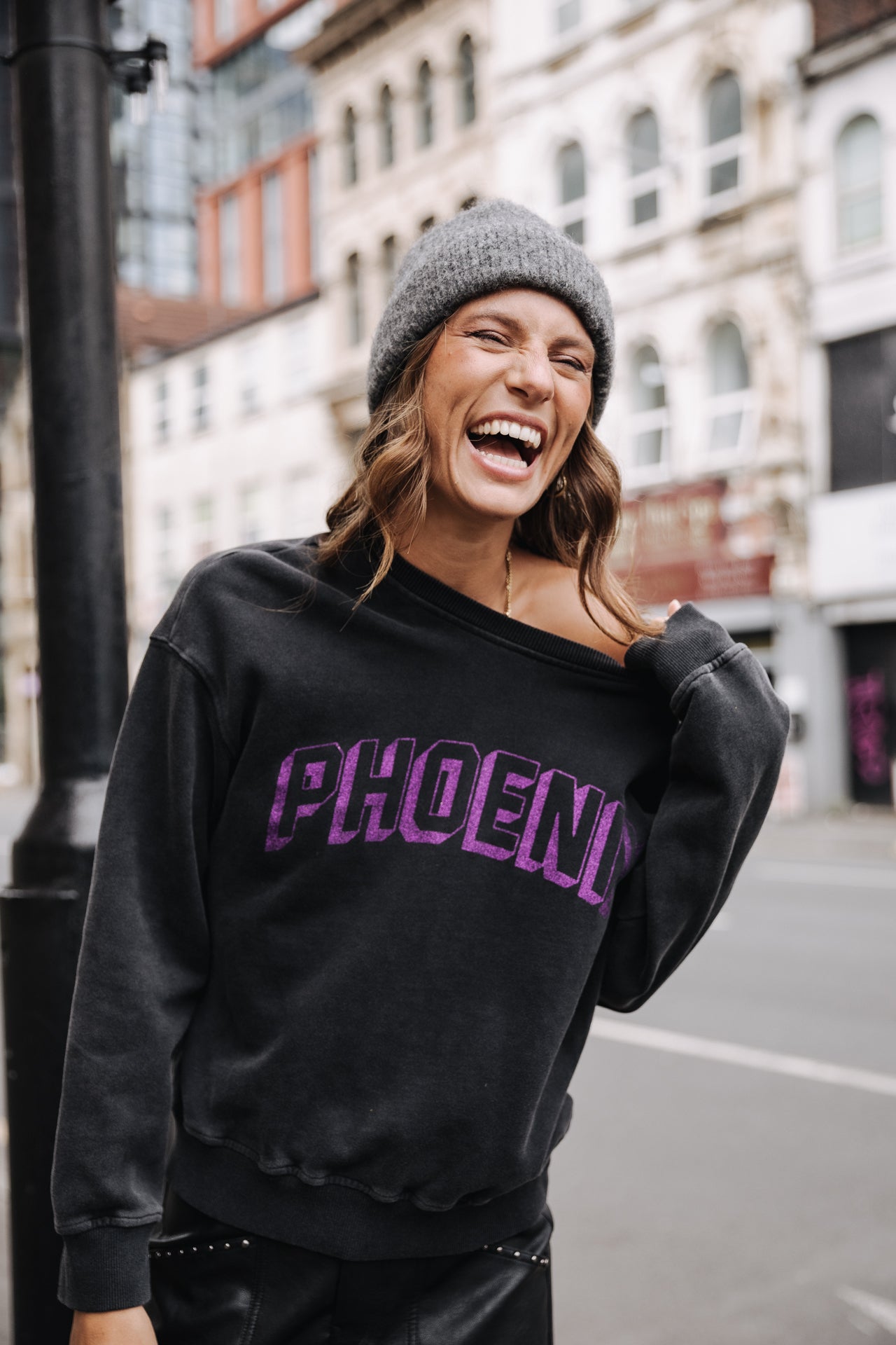 Sweat col rond Femme Solene Phoenix old black | Freeman T. Porter