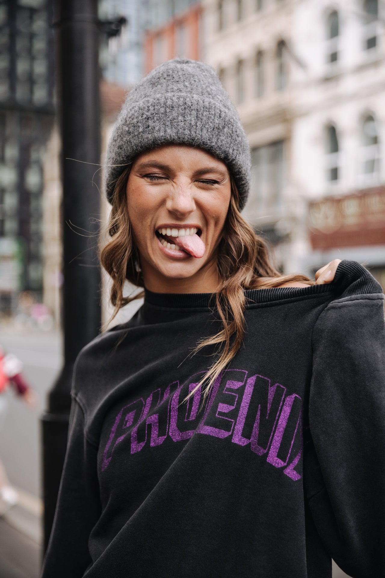 Sweat col rond Femme Solene Phoenix old black | Freeman T. Porter