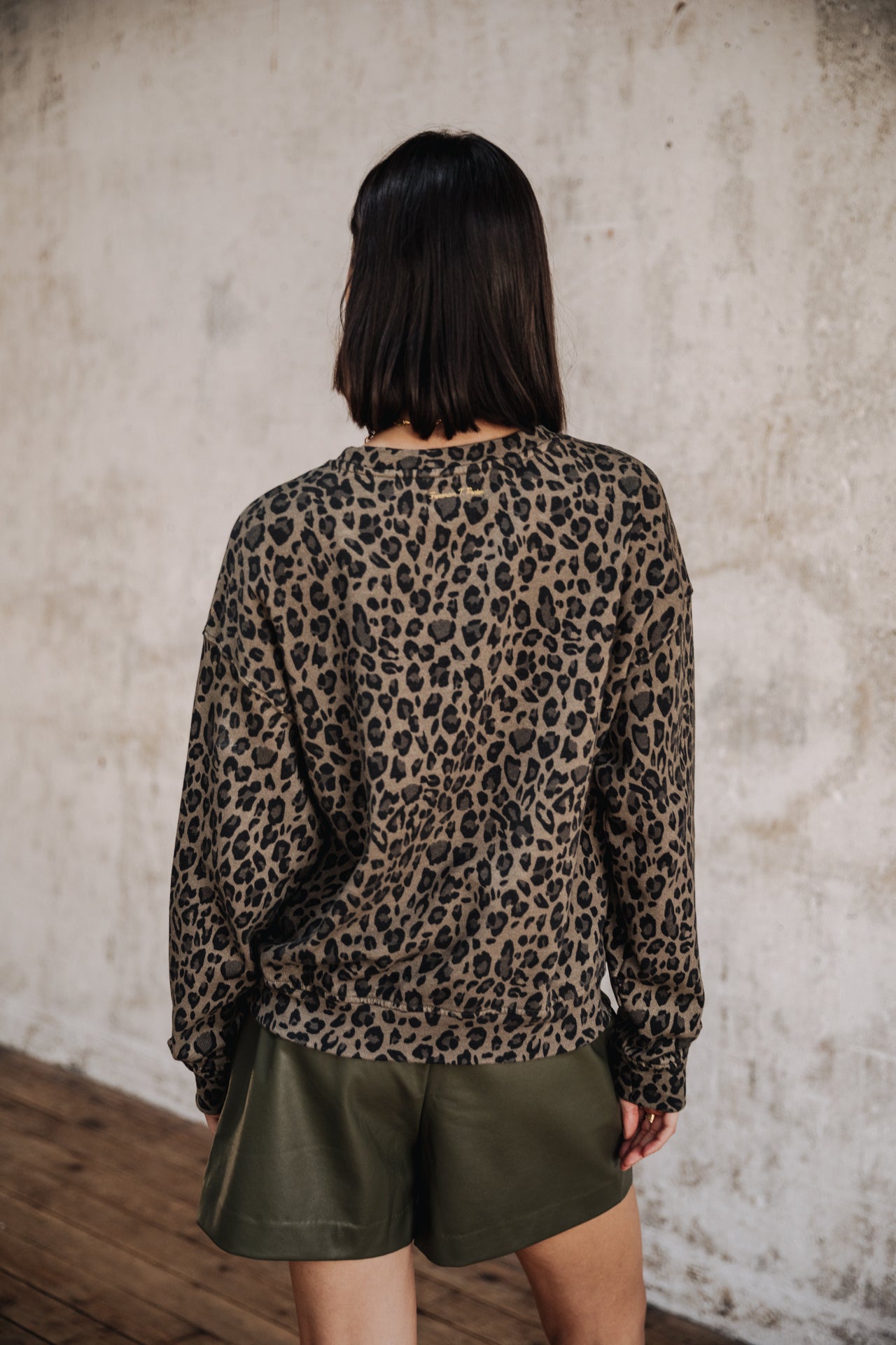 Sweat col rond Femme Solene Leo Chicago khaki | Freeman T. Porter