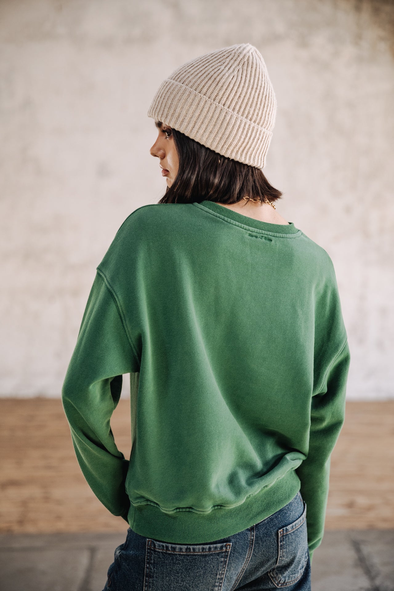 Sweat col rond Femme Solene Chicago Outline evergreen | Freeman T. Porter