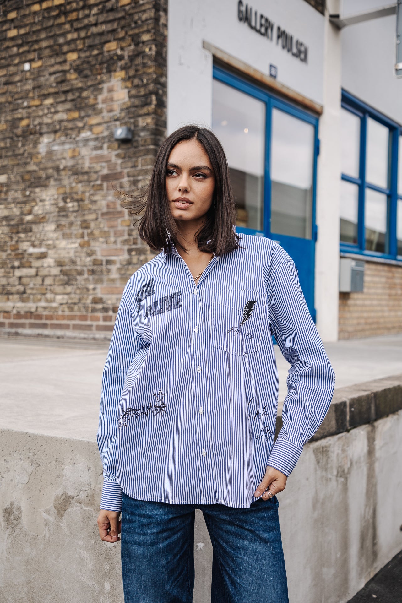 Chemise style Boyfriend Femme Chella School blue | Freeman T. Porter