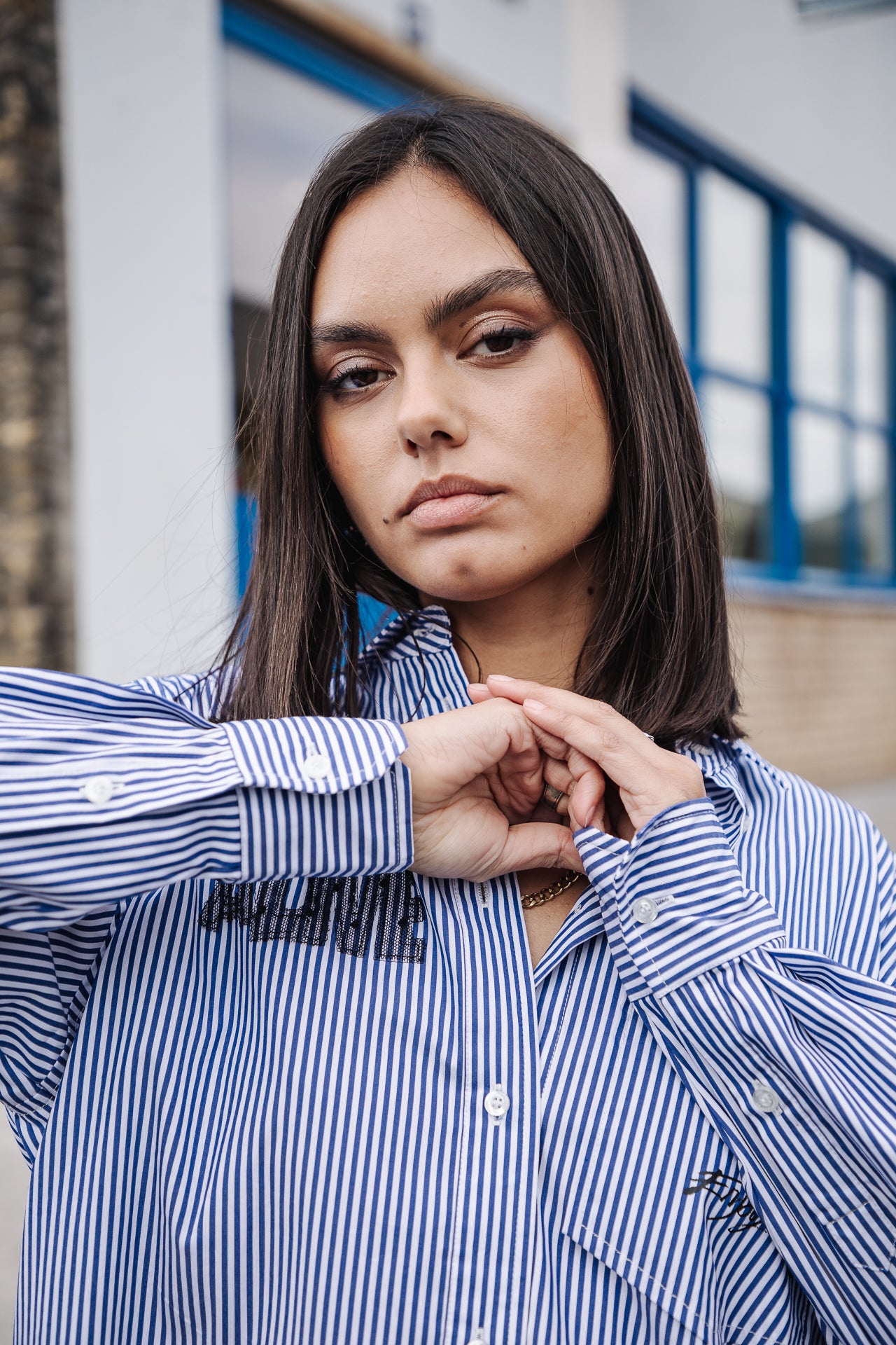 Chemise style Boyfriend Mujer Chella School blue | Freeman T. Porter