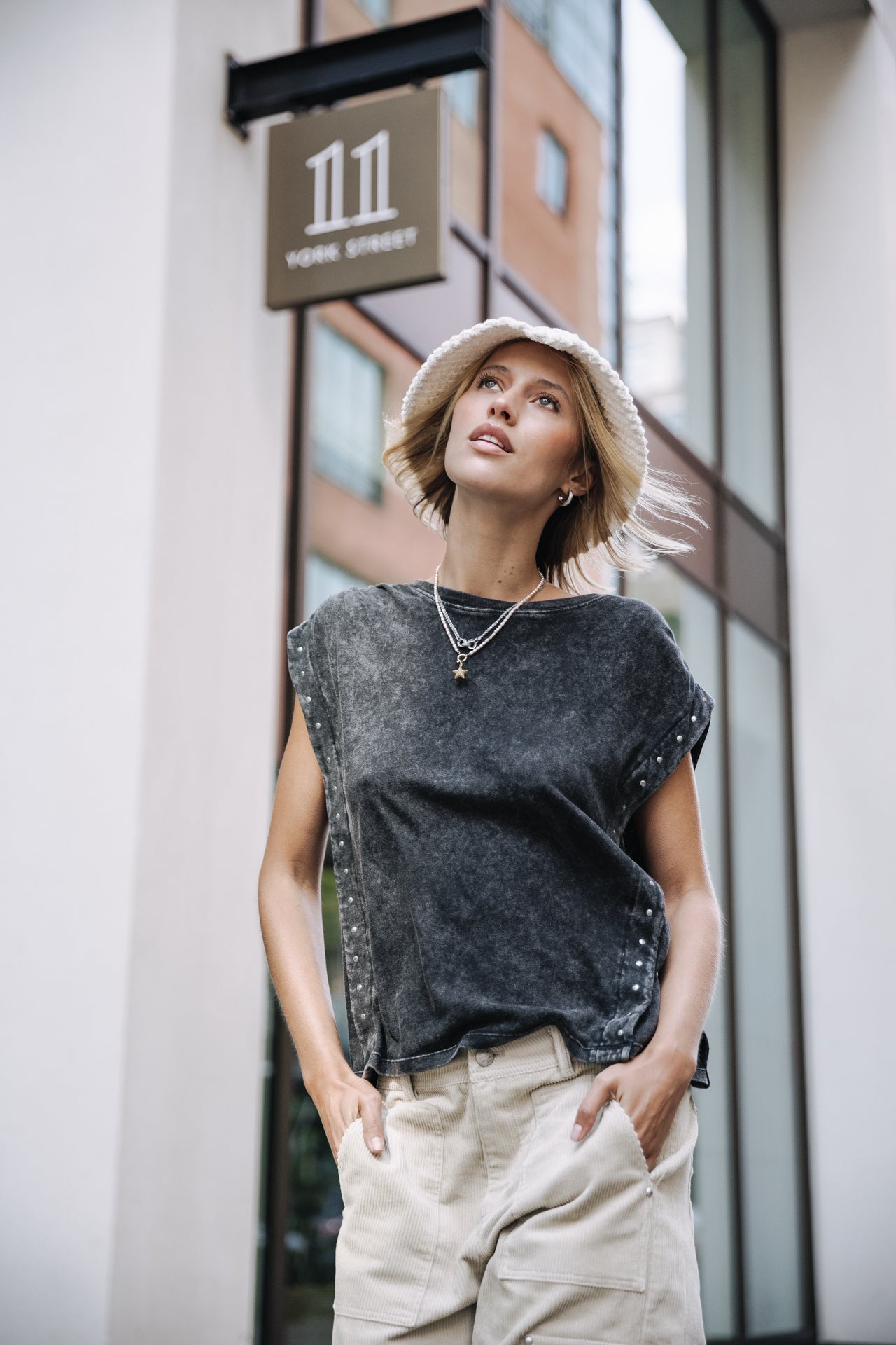 T-shirt clouté Femme Trenny Studs old black | Freeman T. Porter