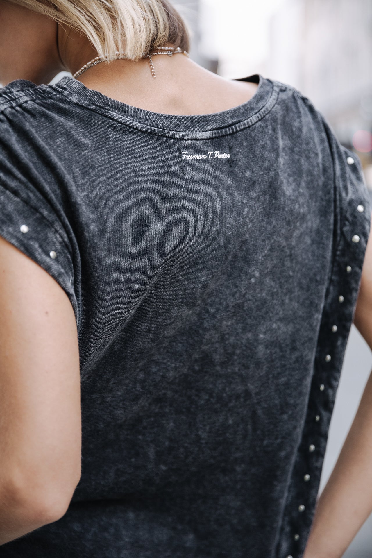 T-shirt clouté Femme Trenny Studs old black | Freeman T. Porter