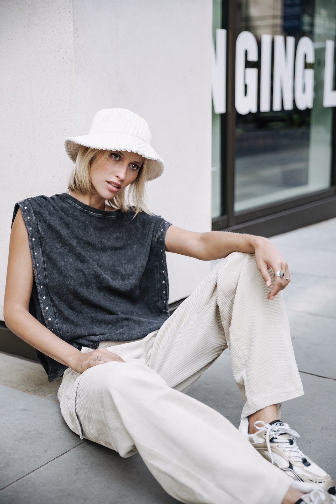 T-shirt clouté Femme Trenny Studs old black | Freeman T. Porter