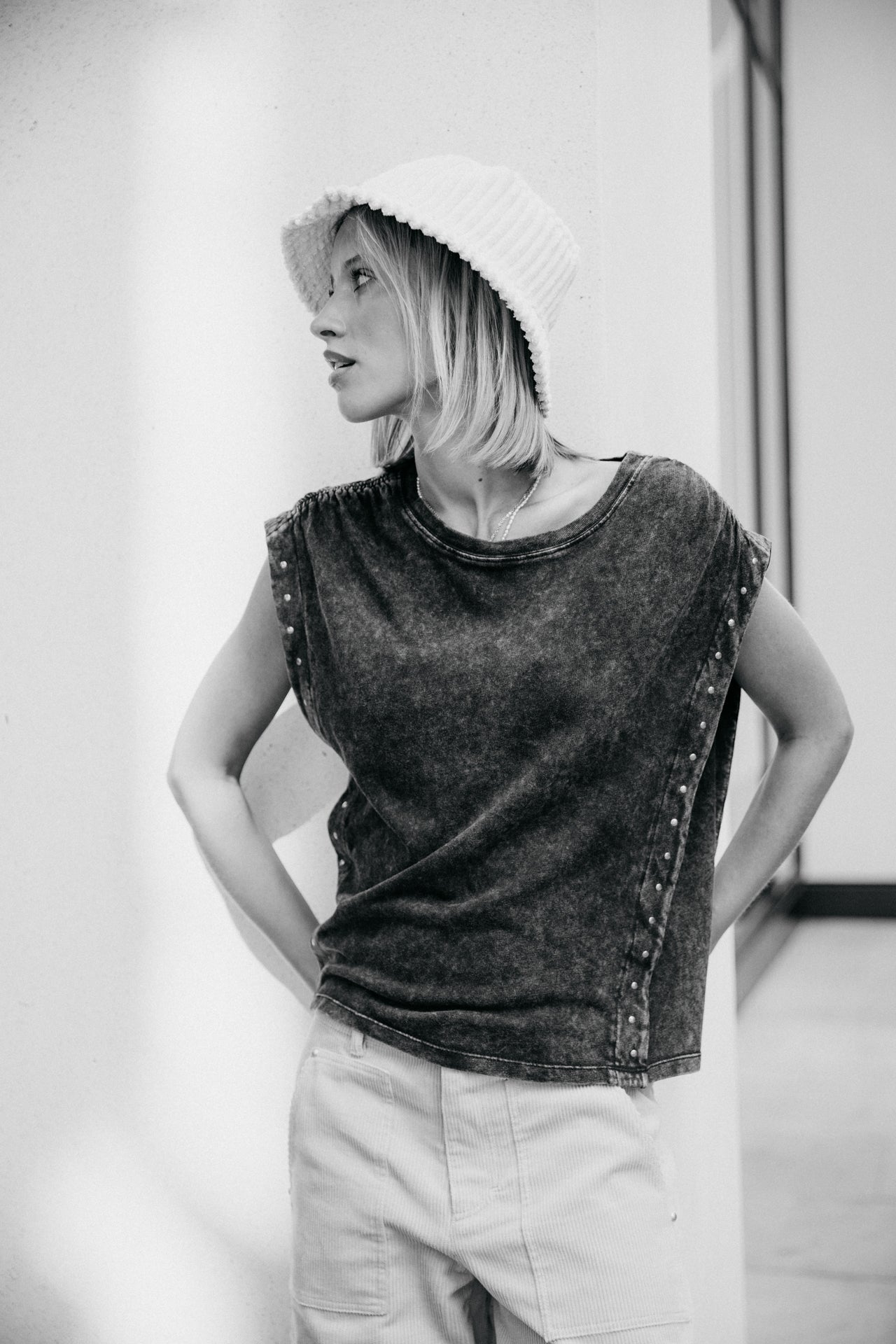 T-shirt clouté Femme Trenny Studs old black | Freeman T. Porter