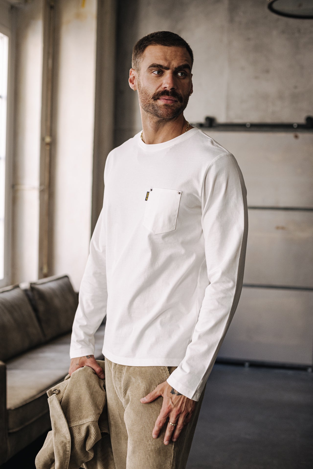 T-Shirt manches longues Hombres Tony Madison off white | Freeman T. Porter