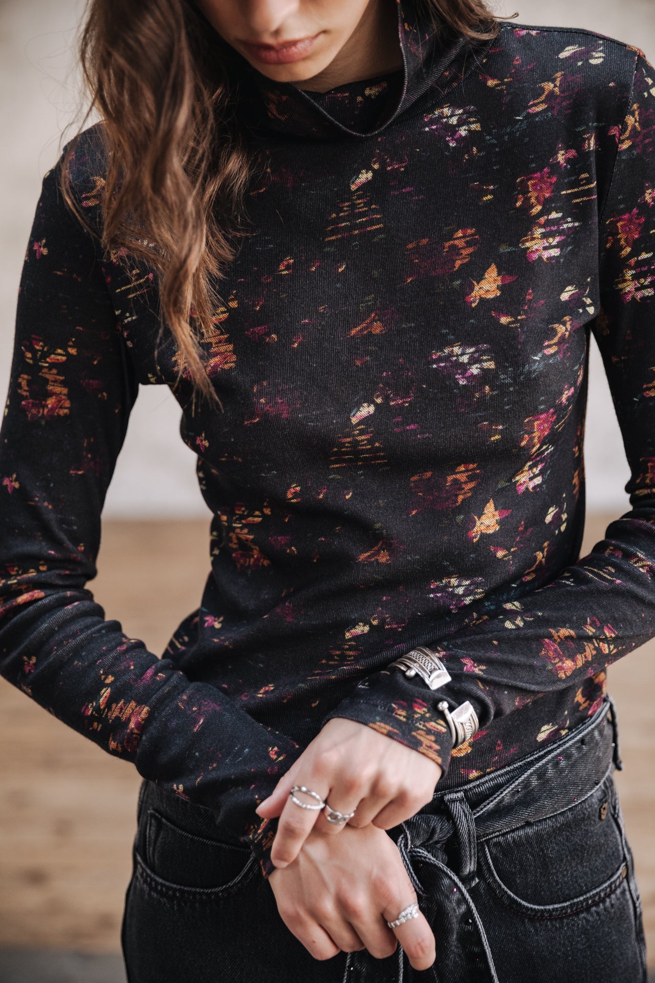 T-Shirt manches longues Femme Titya Fiory black | Freeman T. Porter
