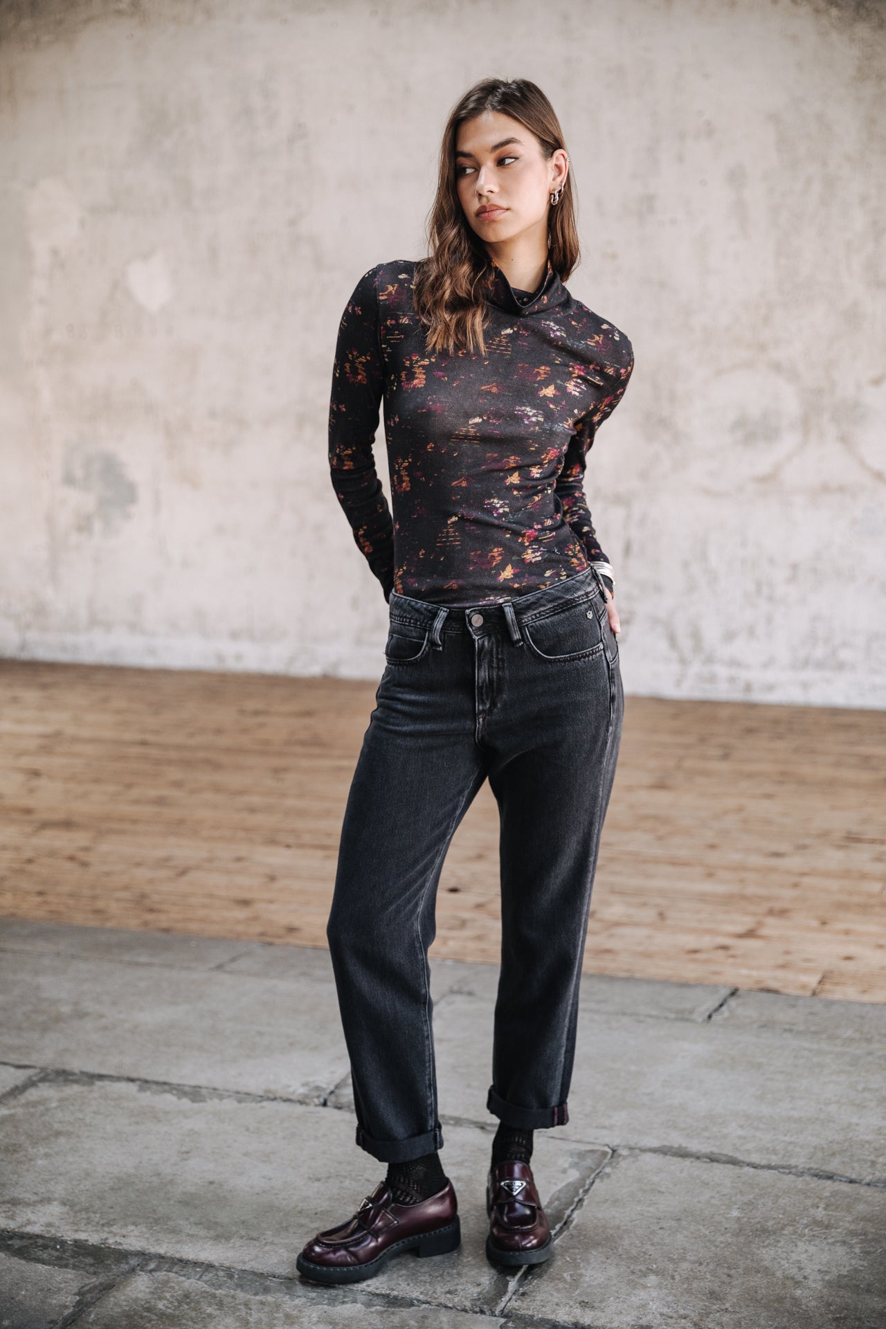 T-Shirt manches longues Woman Titya Fiory black | Freeman T. Porter