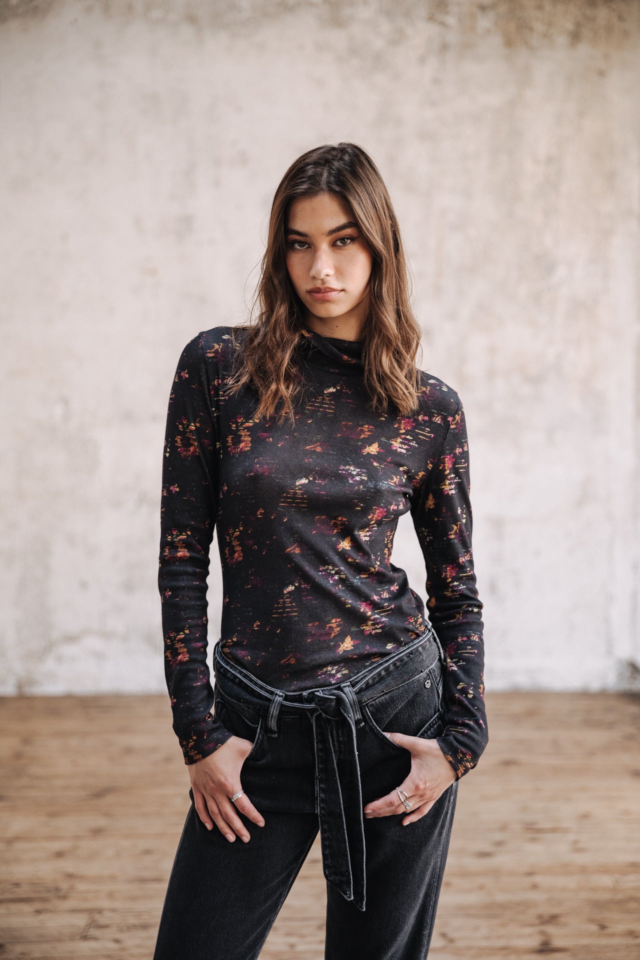 T-Shirt manches longues Woman Titya Fiory black | Freeman T. Porter