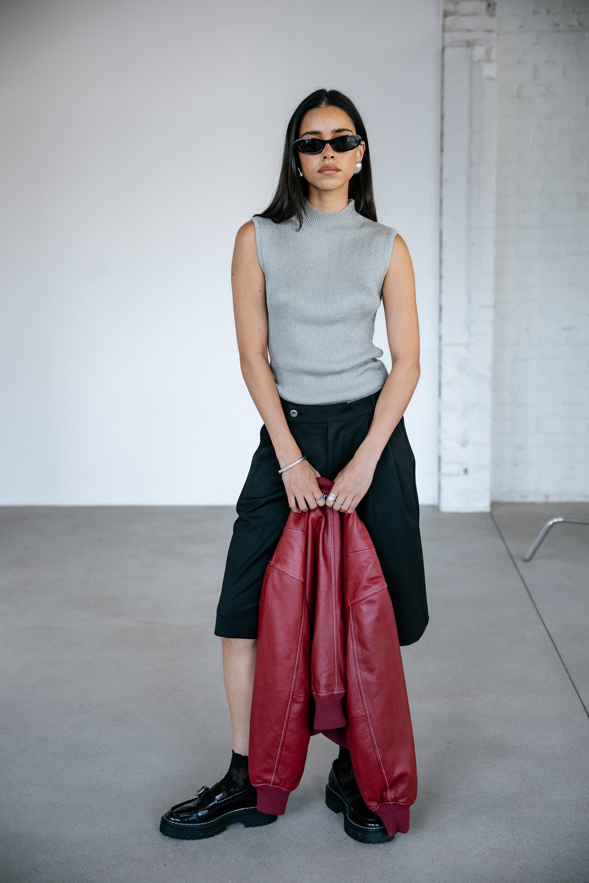 Pull ajusté scintillant Femme Toria Lurex silver | Freeman T. Porter