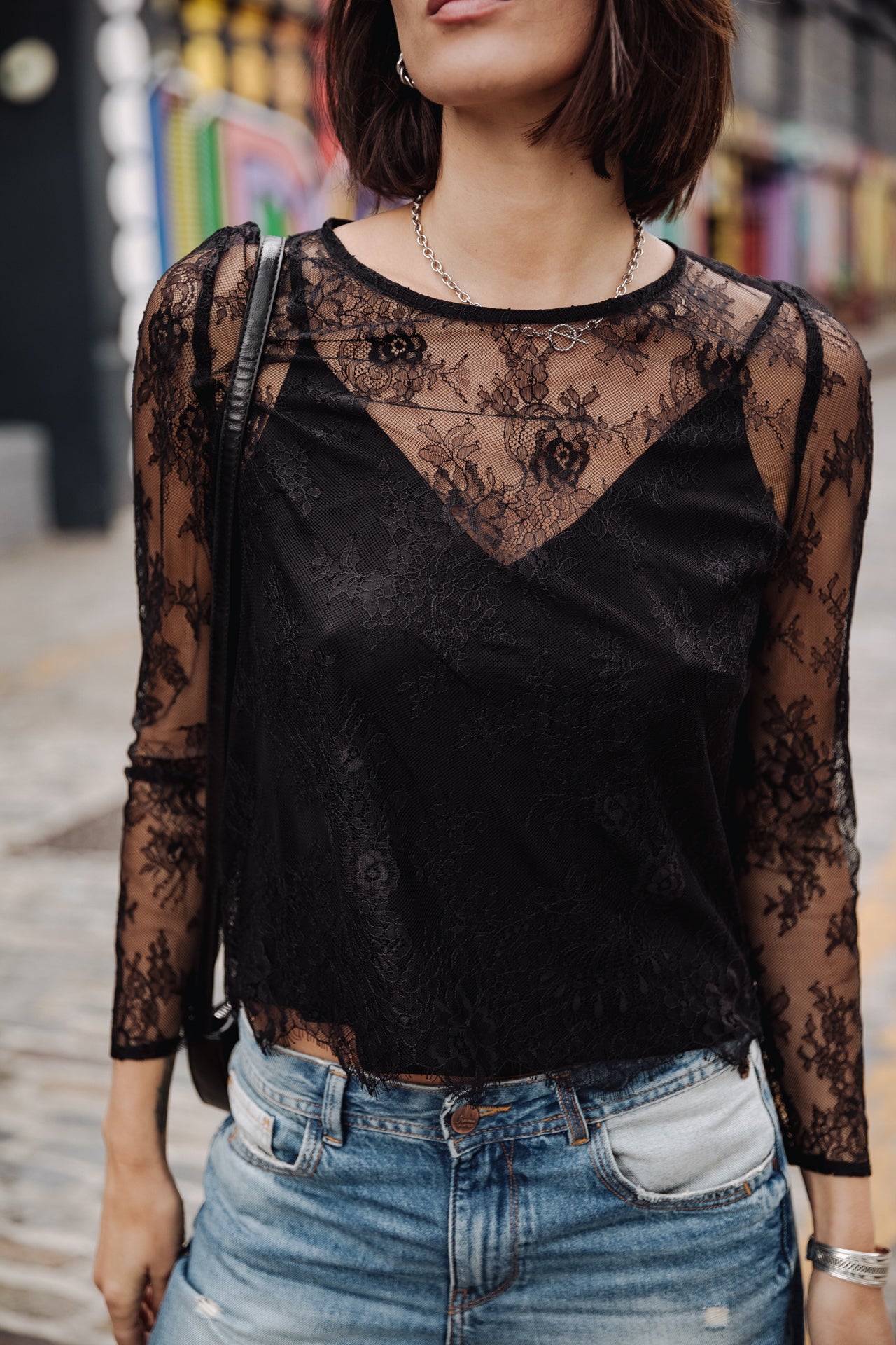 Top manches longues Femme Tomine Lace black | Freeman T. Porter