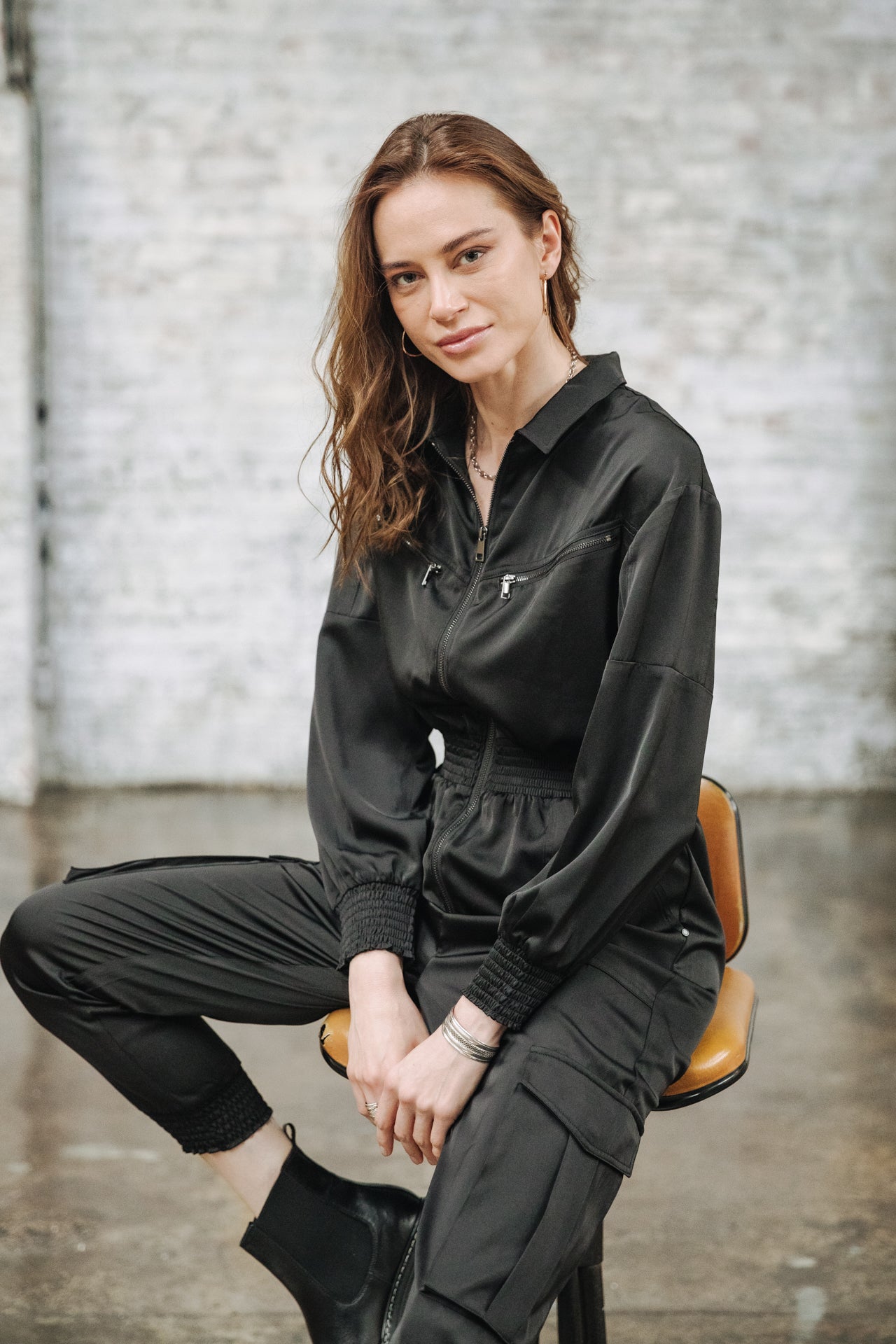 Combinaison workwear satinée Frau Cartie Plain black | Freeman T. Porter