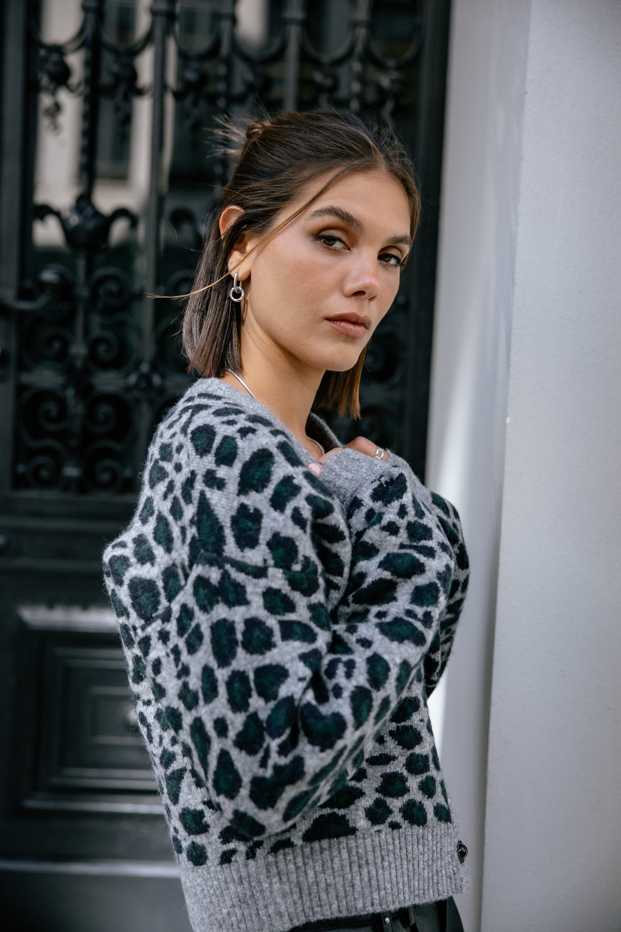 Cardigan léopard Mujer Gildas Roar greymelange | Freeman T. Porter