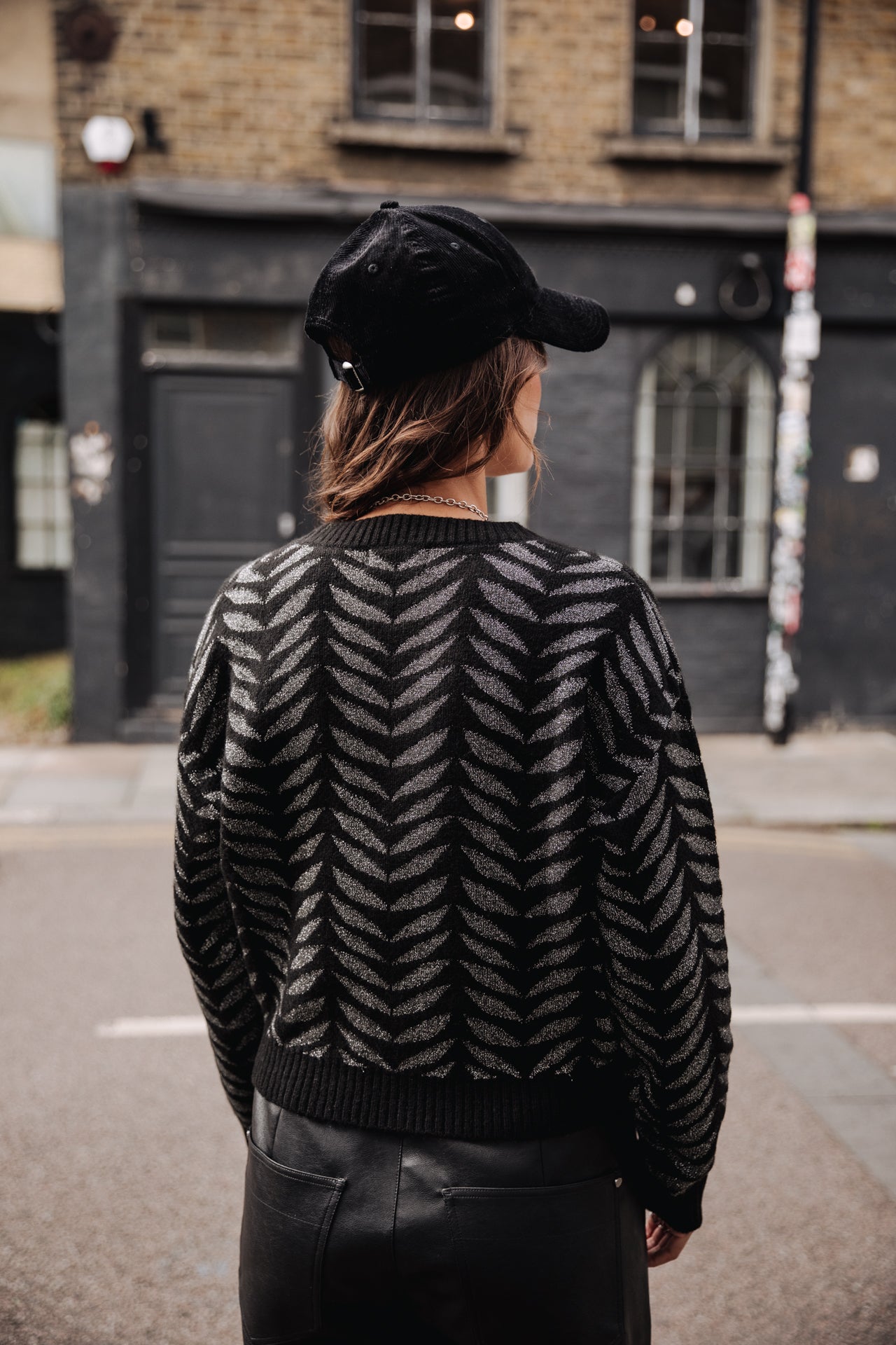 Cardigan oversize Femme Giliane Leaf black | Freeman T. Porter