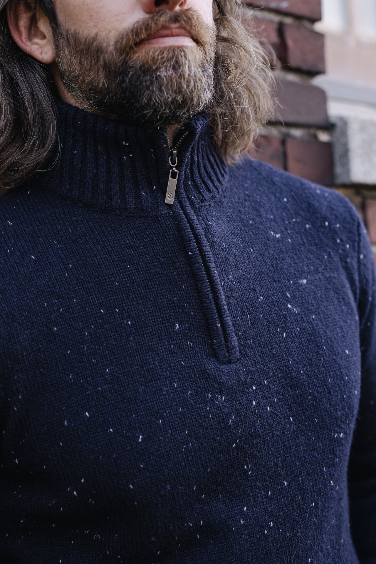 Pull col montant zipé Mann Franky Dragon navy | Freeman T. Porter