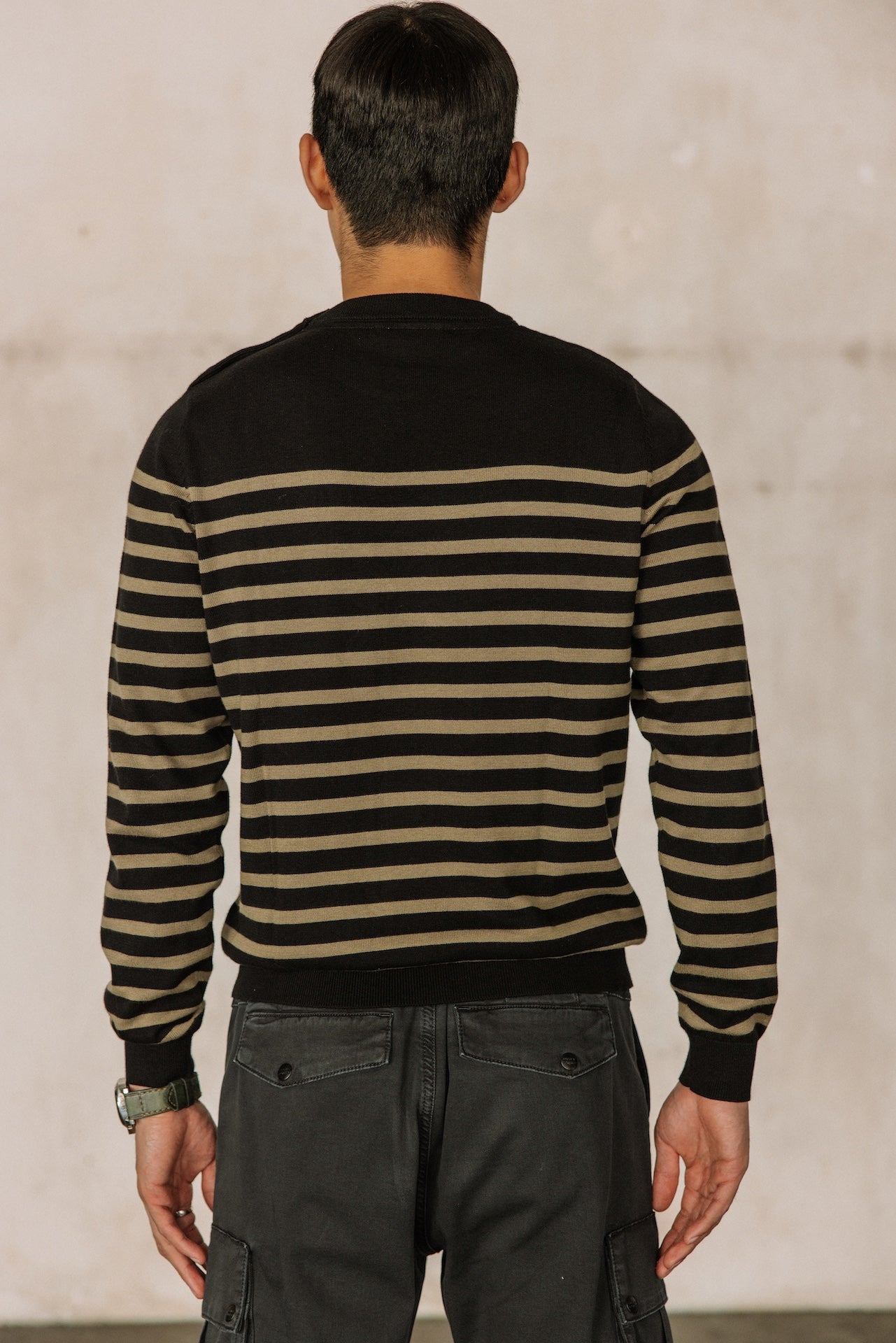 Pull marinière col boutonné Hombres Yanis Seaside black | Freeman T. Porter