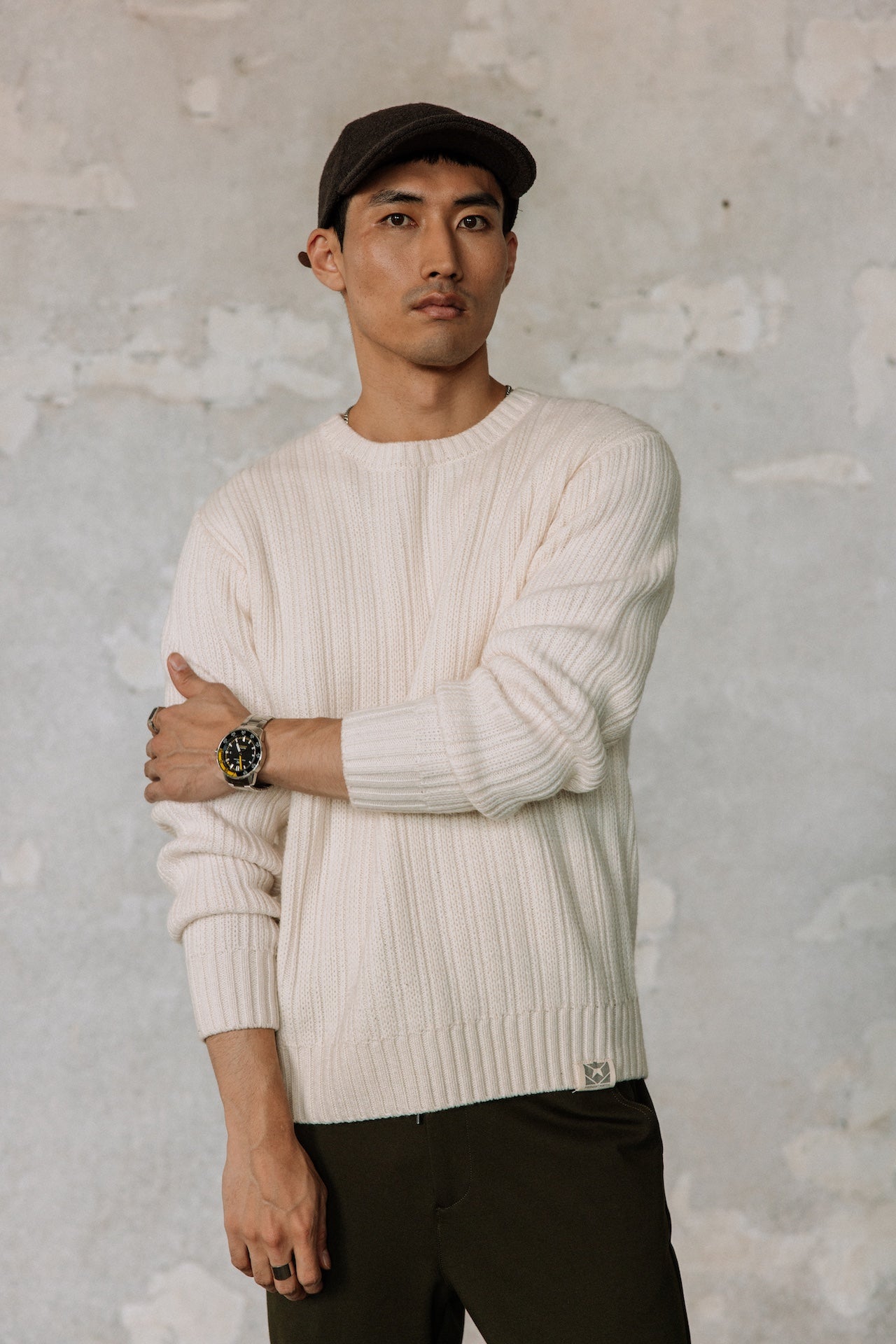 Pull col rond Hombres Solino Urban egret | Freeman T. Porter