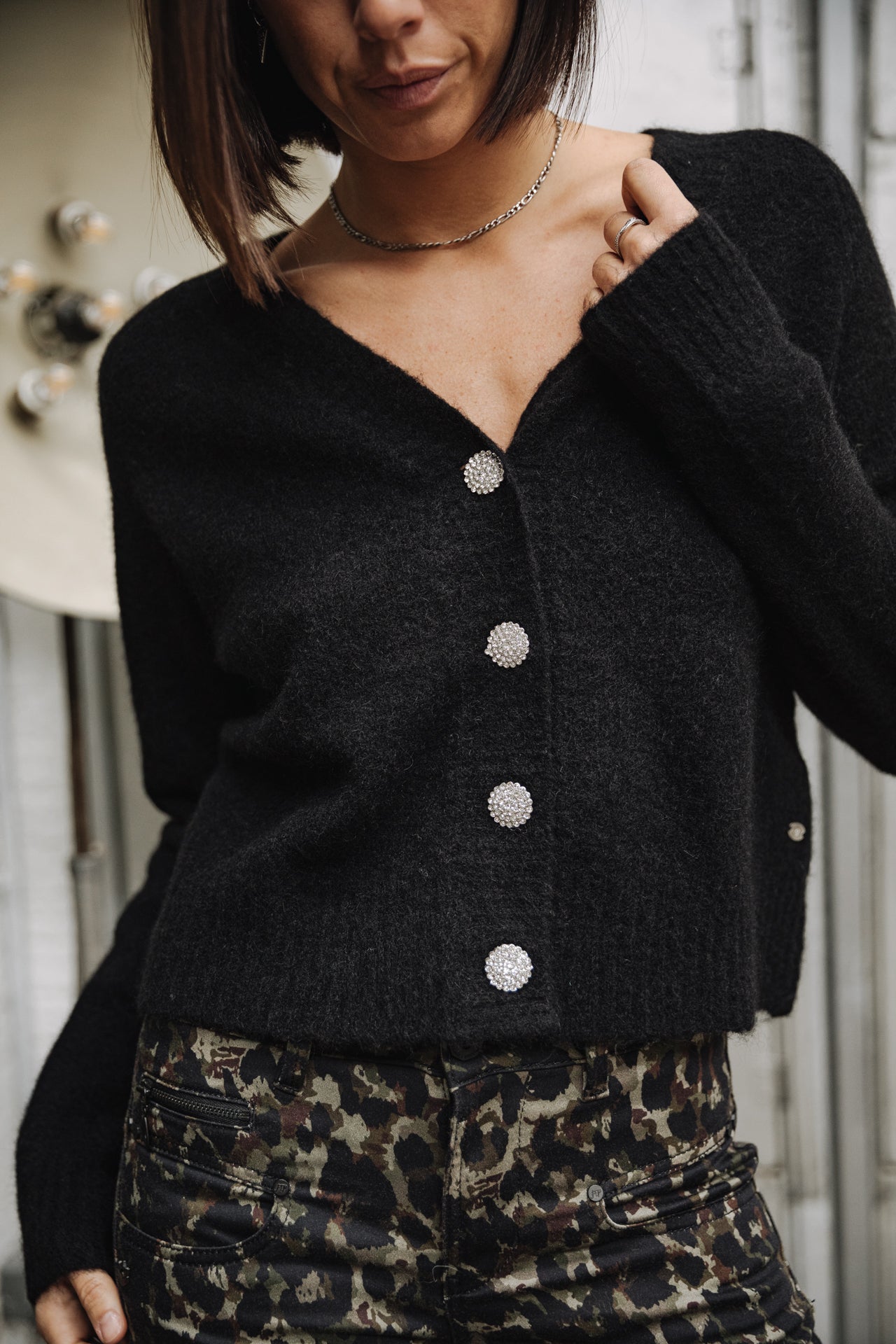 Cardigan manches longues Woman Clarane black | Freeman T. Porter