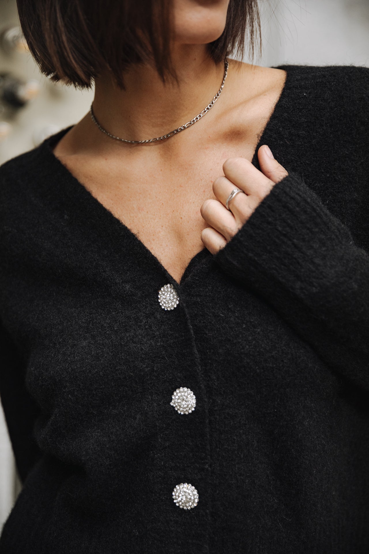 Cardigan manches longues Femme Clarane black | Freeman T. Porter