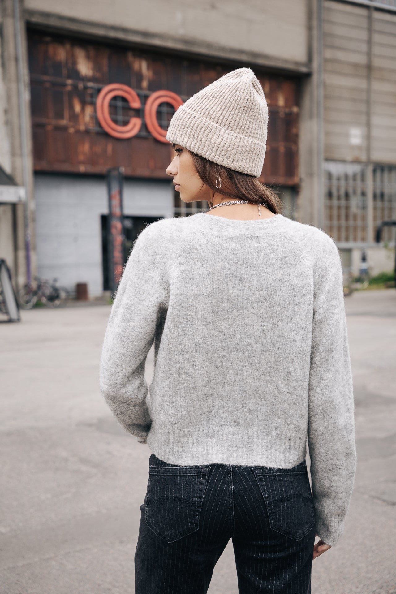 Cardigan manches longues Femme Clarane light grey mix | Freeman T. Porter