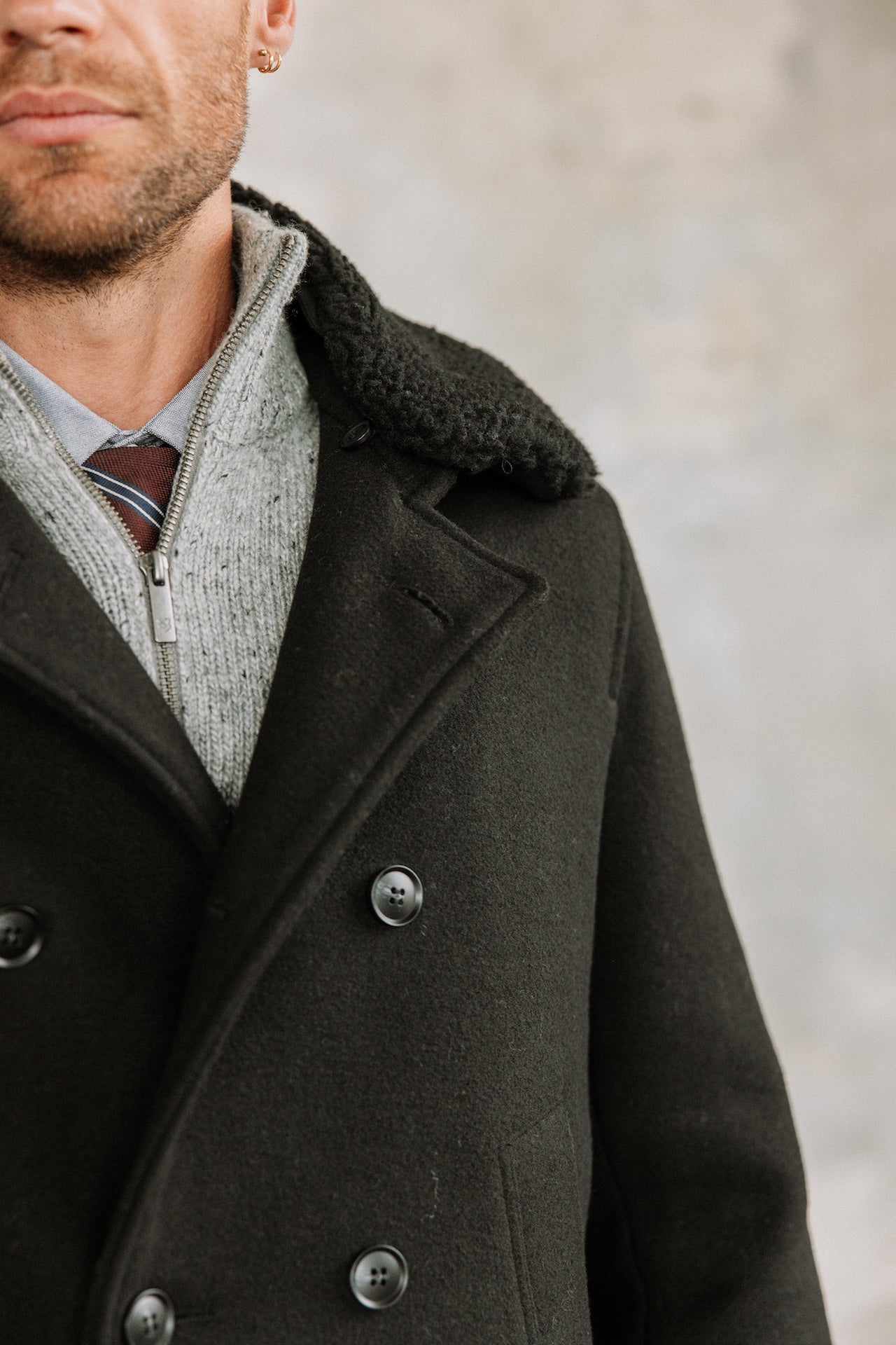 Caban en drap de laine Hombres Daril black | Freeman T. Porter