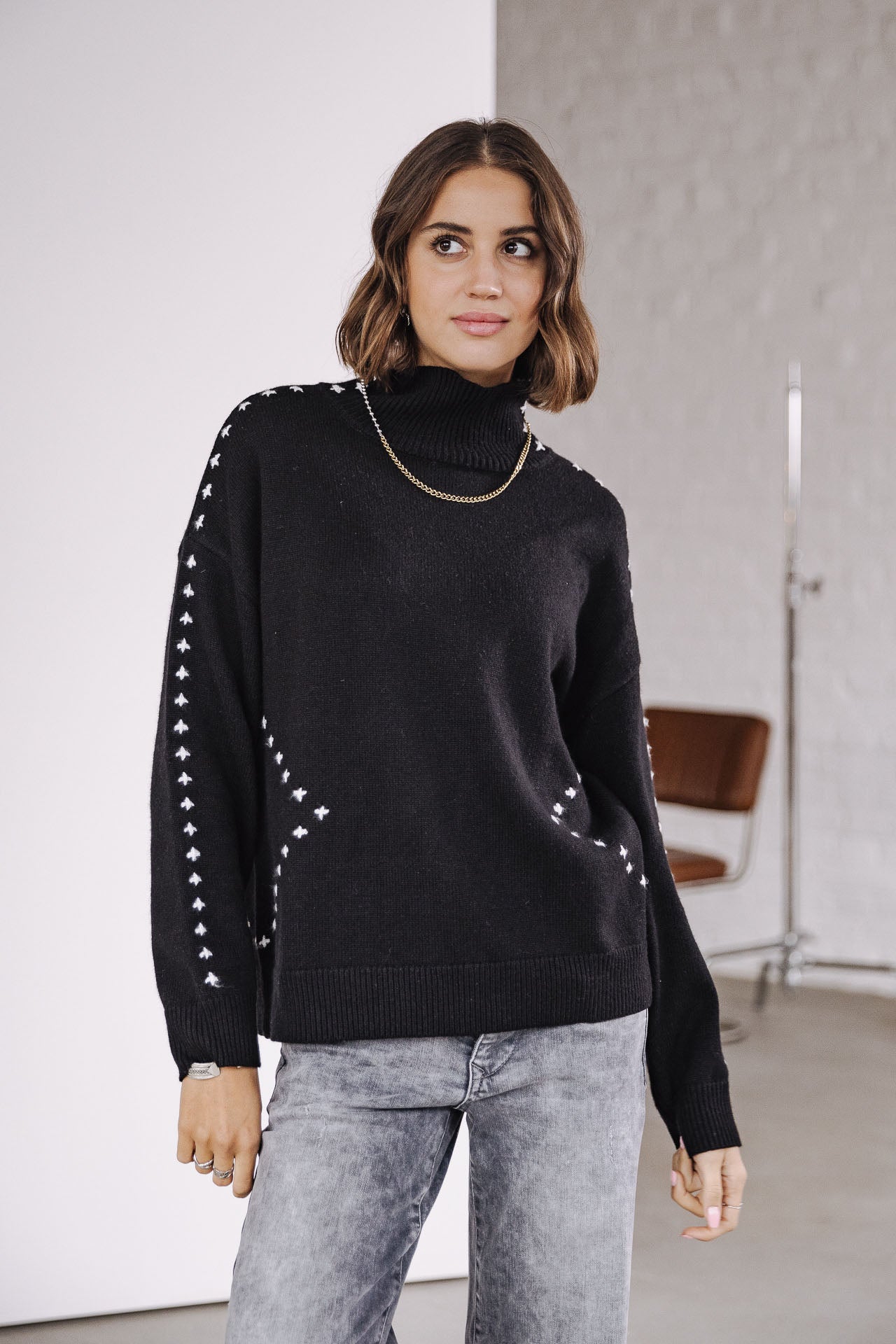 Pull col roulé Femme Pears black | Freeman T. Porter