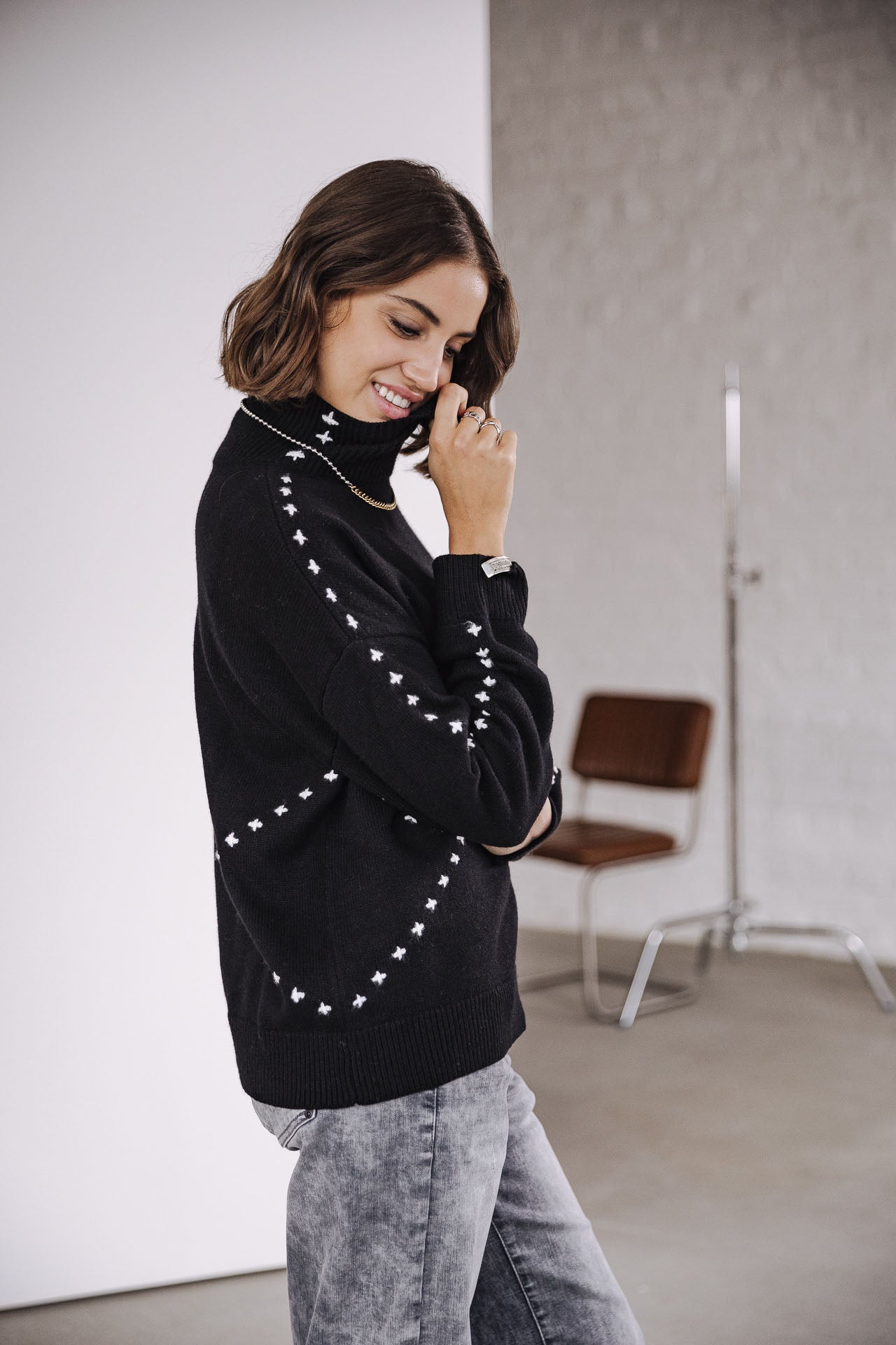 Pull col roulé Femme Pears black | Freeman T. Porter
