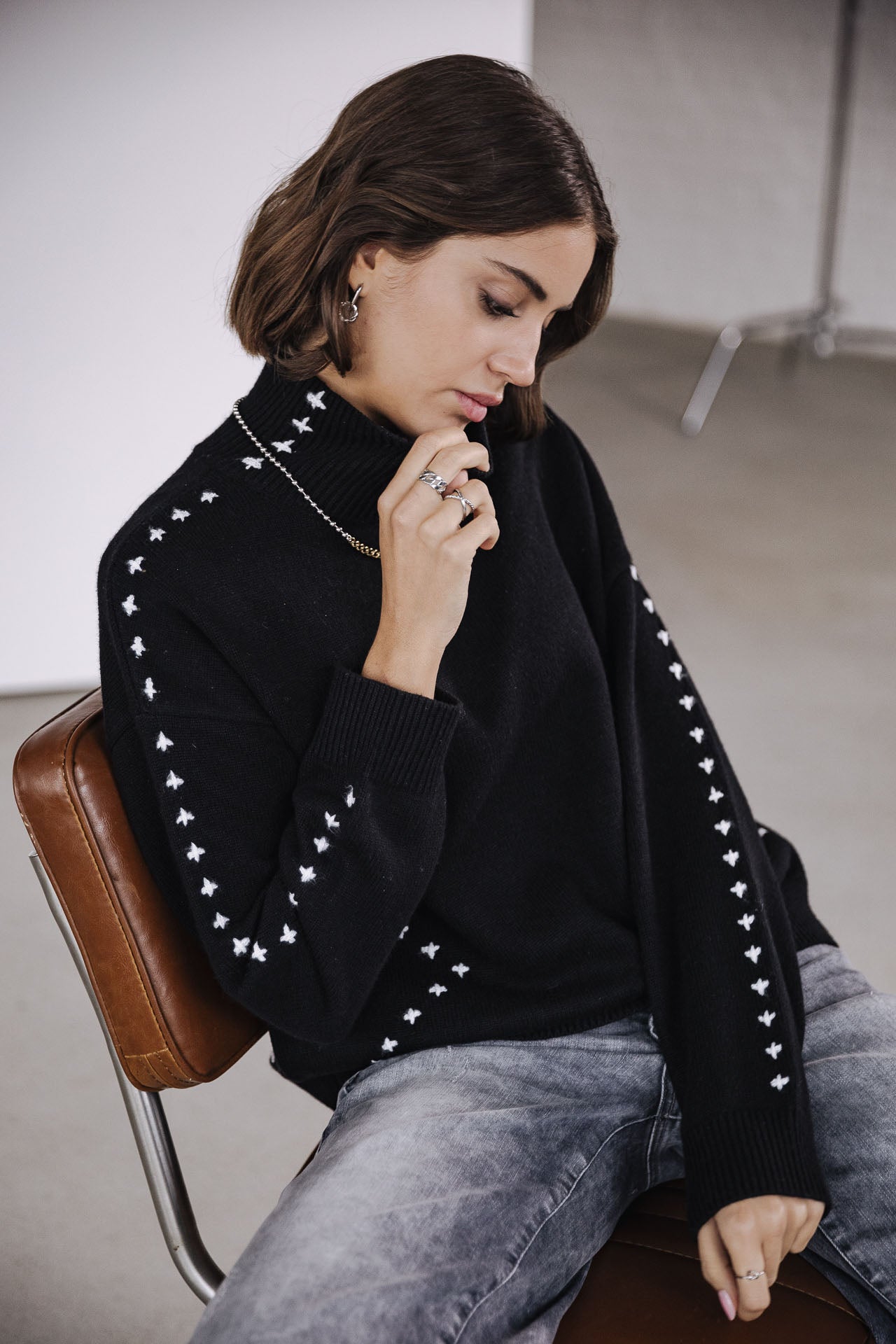 Pull col roulé Femme Pears black | Freeman T. Porter