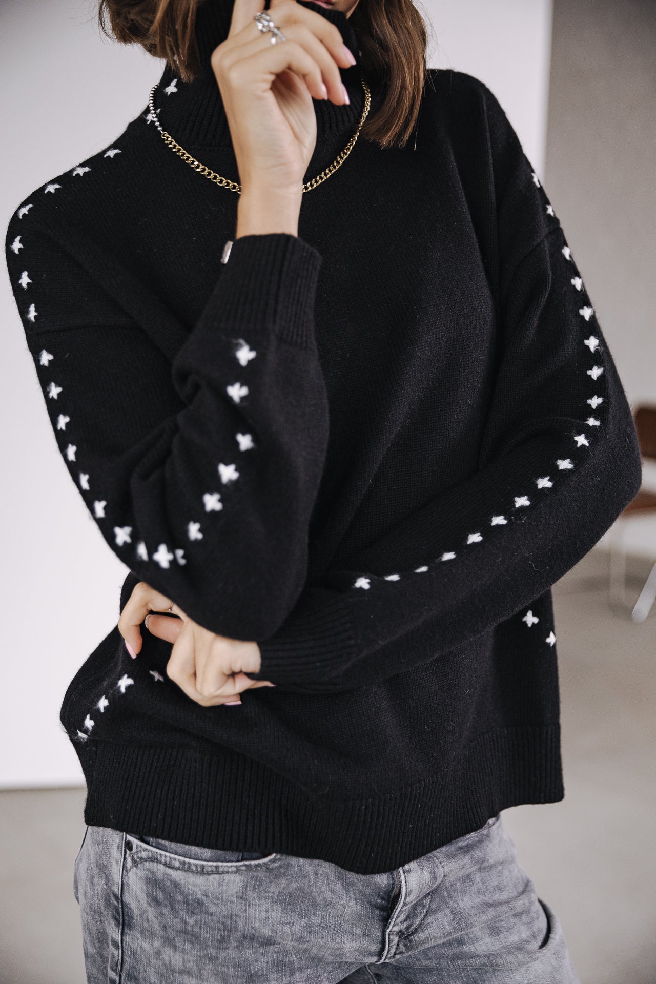 Pull col roulé Femme Pears black | Freeman T. Porter