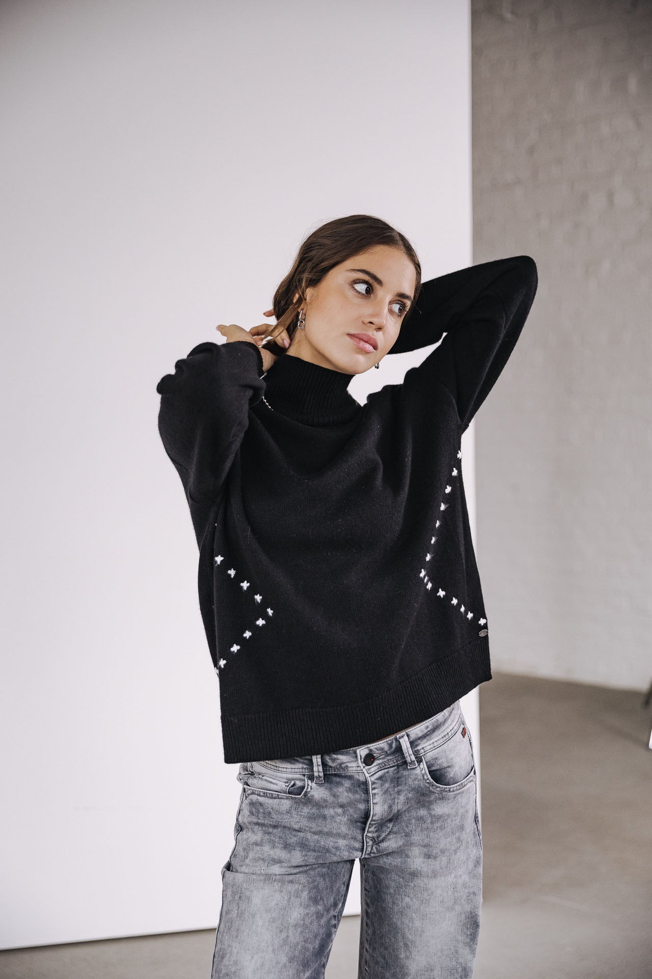 Pull col roulé Femme Pears black | Freeman T. Porter