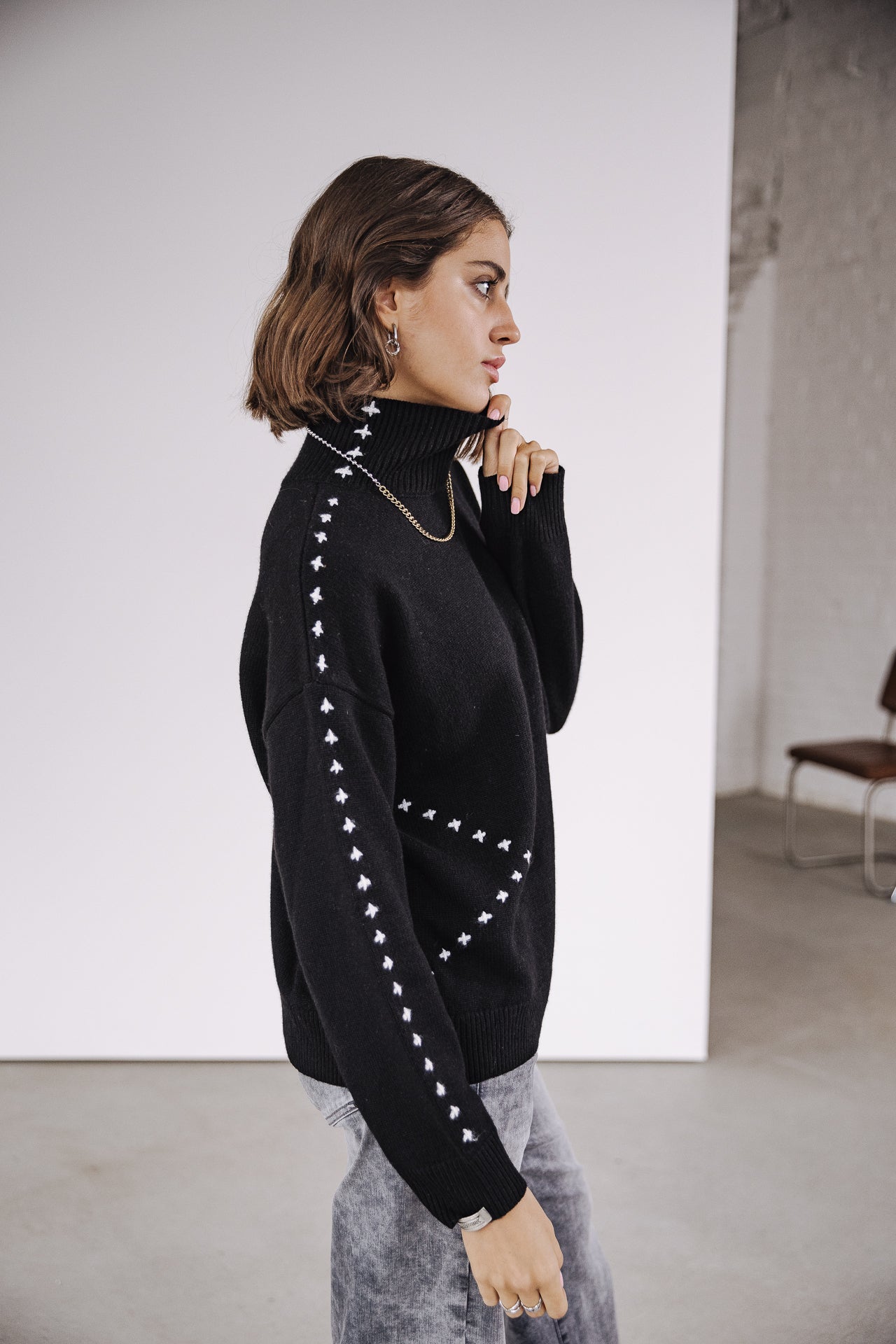 Pull col roulé Femme Pears black | Freeman T. Porter