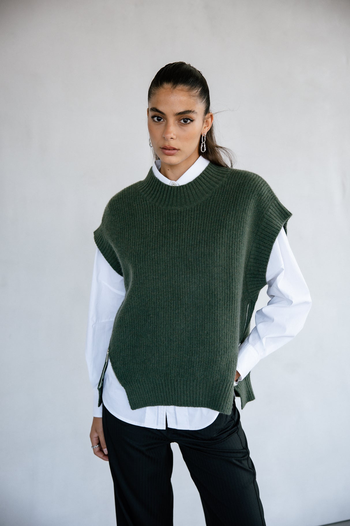 Pull sans manche zippé Femme Phancy pineneedle | Freeman T. Porter