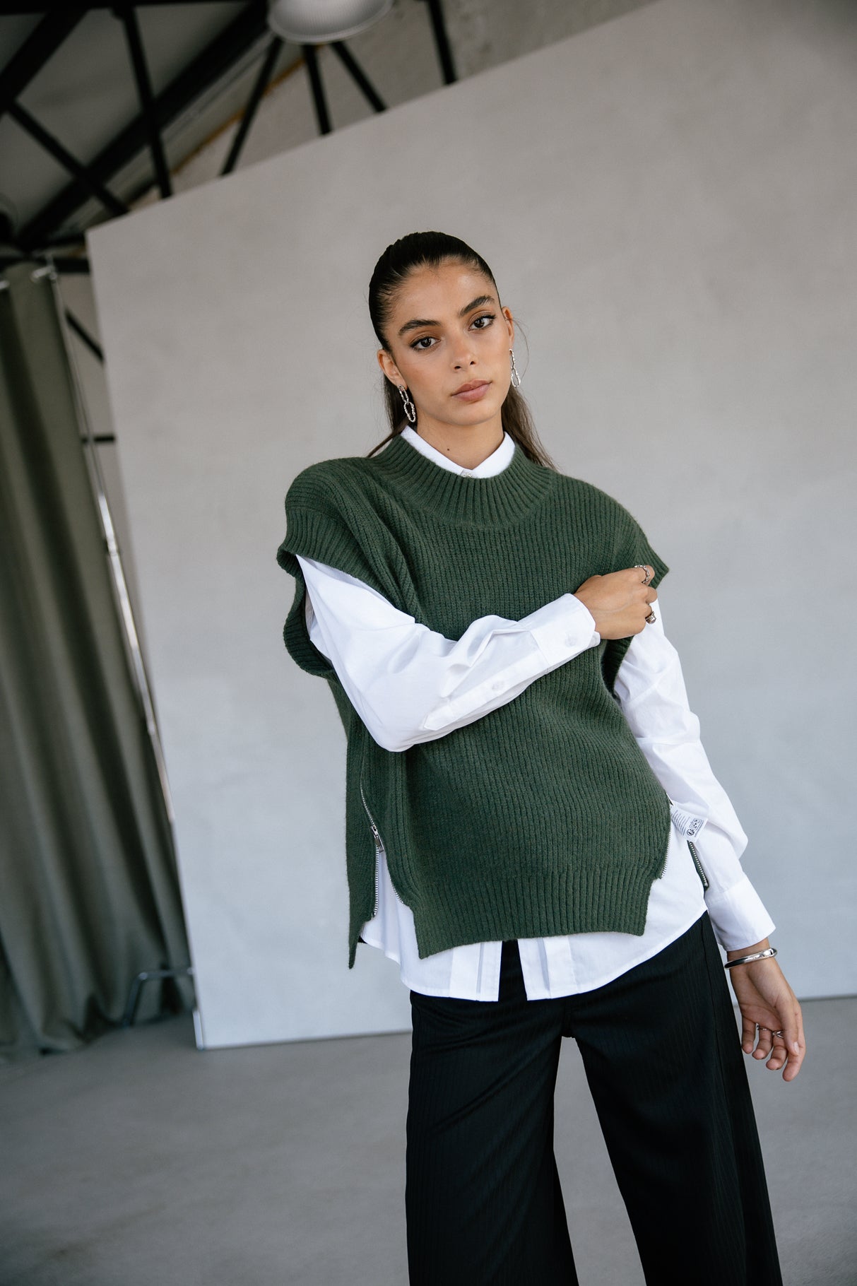Pull sans manche zippé Femme Phancy pineneedle | Freeman T. Porter