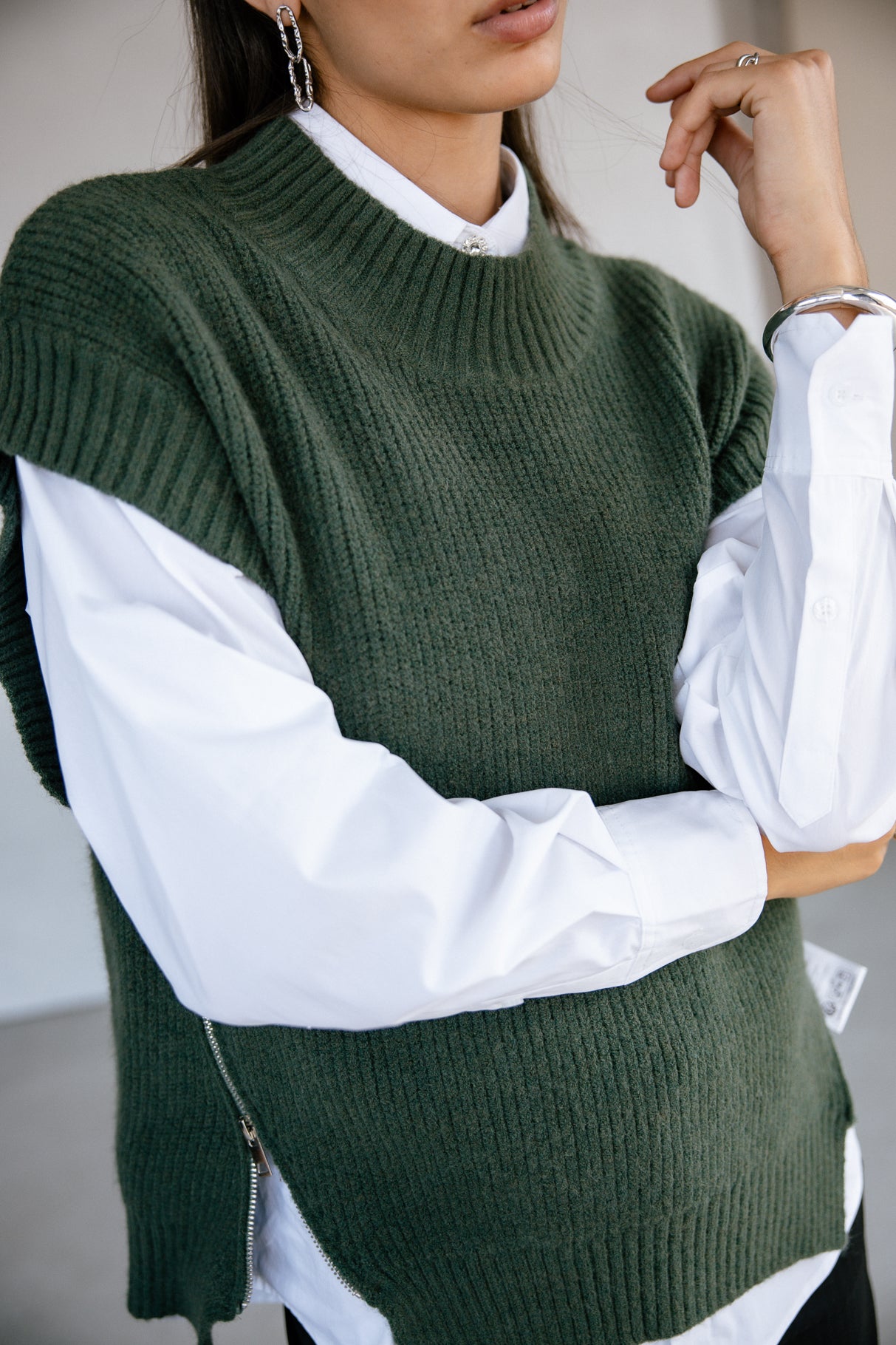 Pull sans manche zippé Femme Phancy pineneedle | Freeman T. Porter