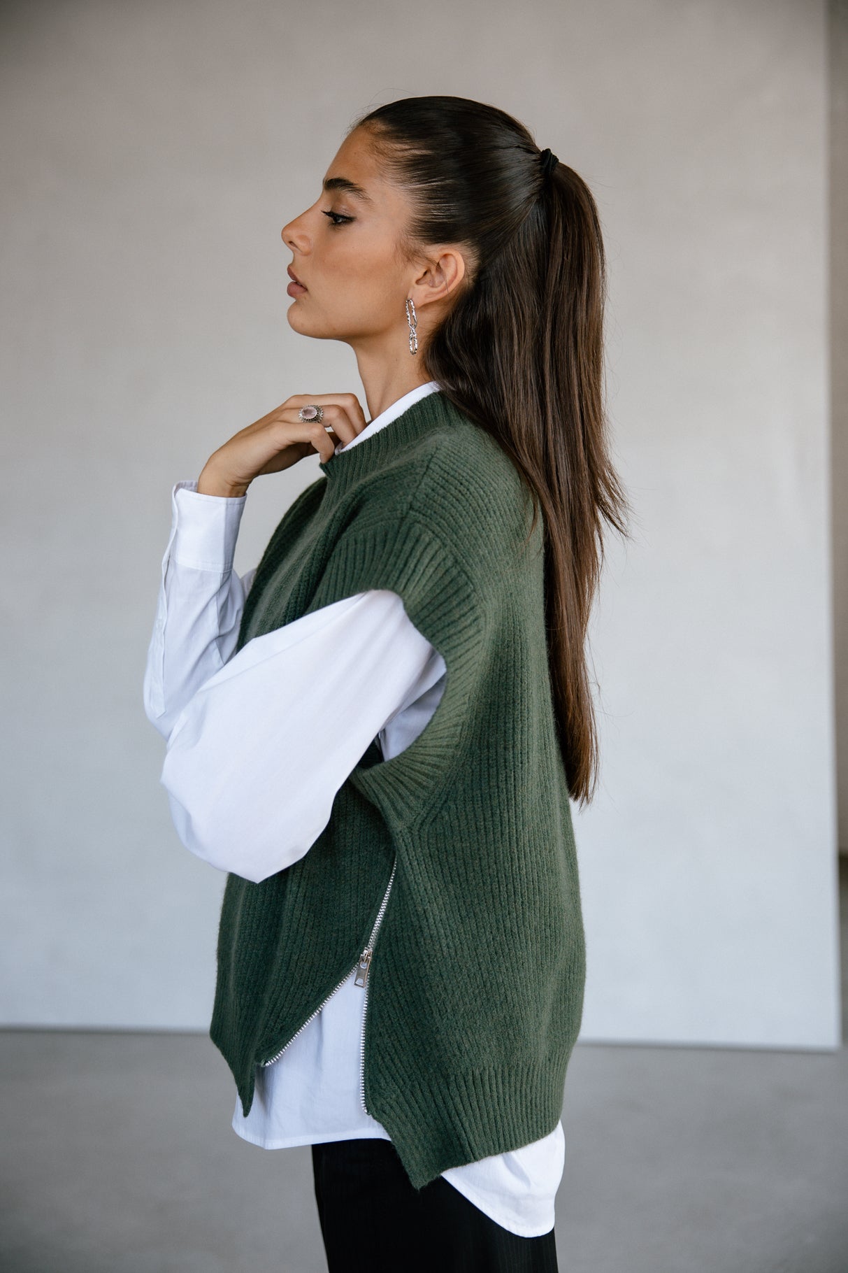 Pull sans manche zippé Femme Phancy pineneedle | Freeman T. Porter