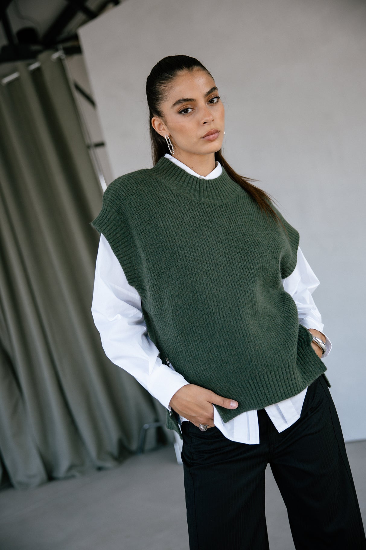 Pull sans manche zippé Femme Phancy pineneedle | Freeman T. Porter