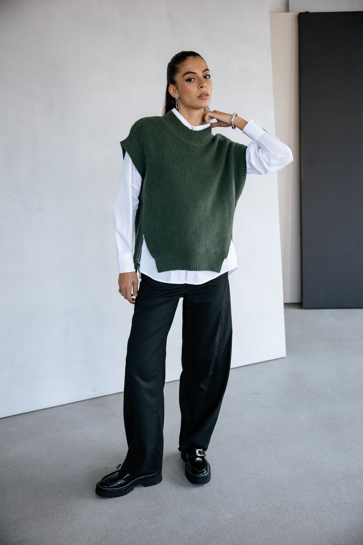 Pull sans manche zippé Femme Phancy pineneedle | Freeman T. Porter