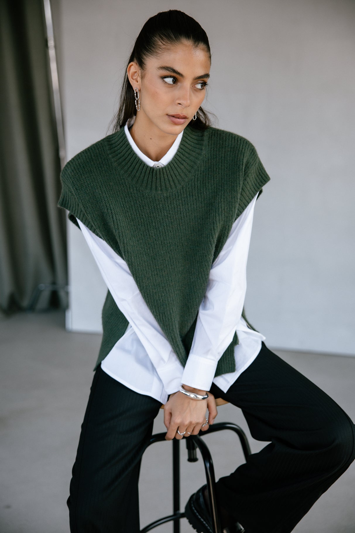 Pull sans manche zippé Femme Phancy pineneedle | Freeman T. Porter