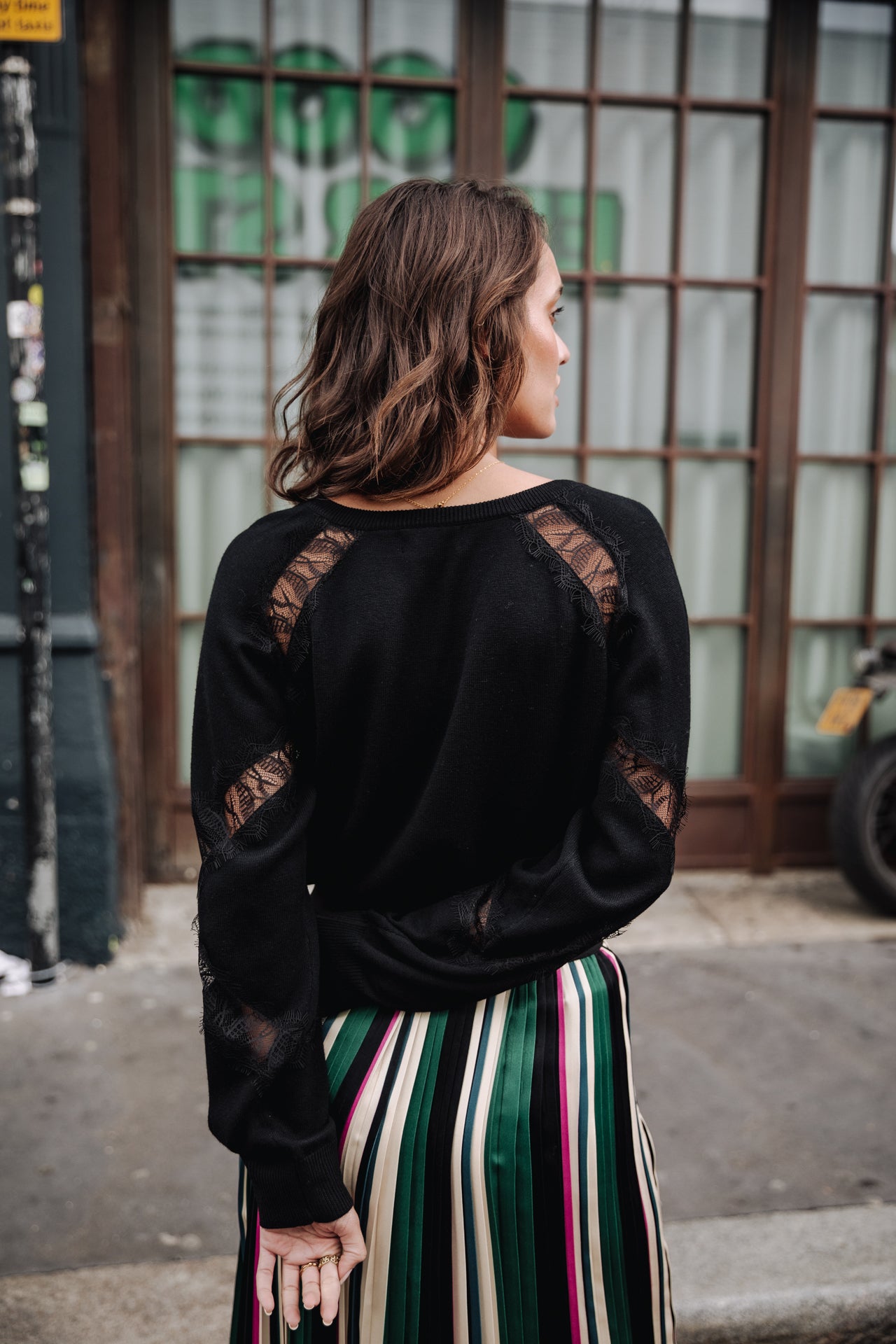 Pull manches longues Femme Polka Lace black | Freeman T. Porter