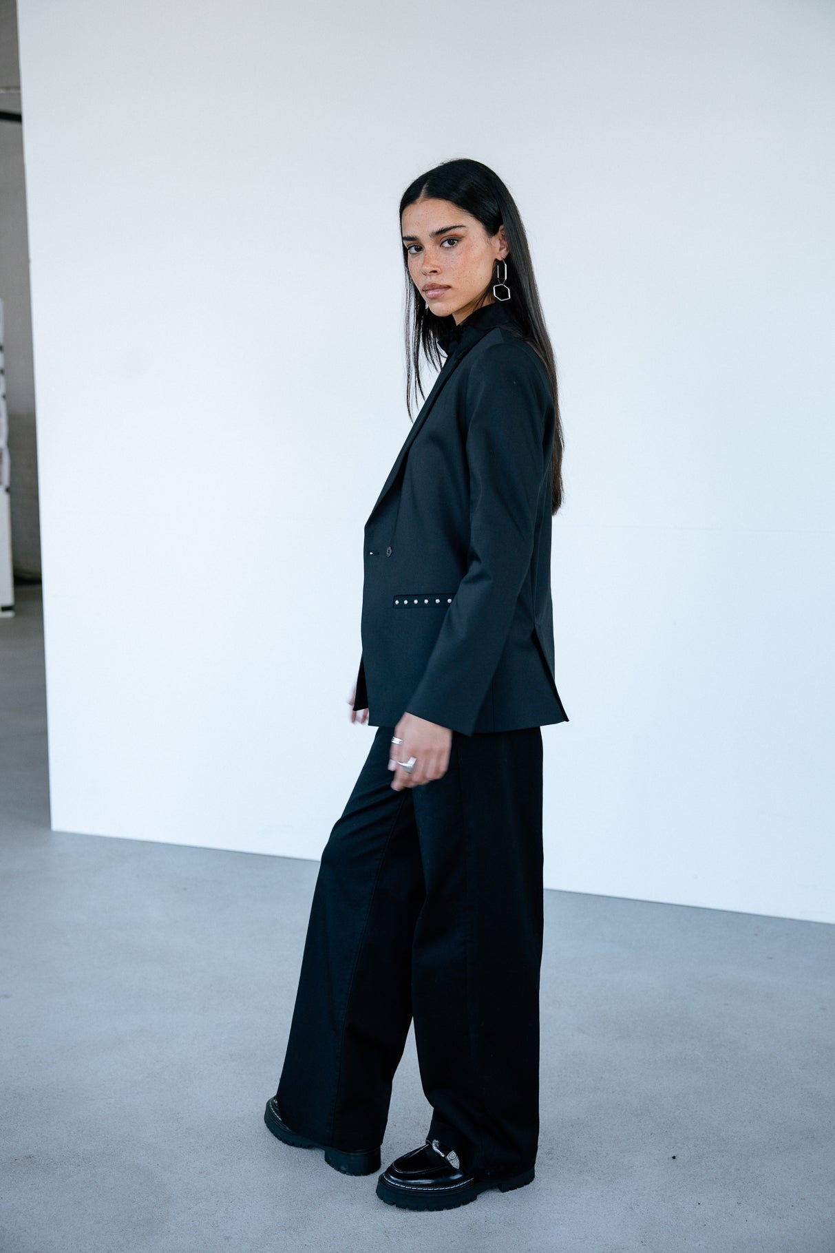 Gerader Blazer Frau Bernie Polyneo black | Freeman T. Porter