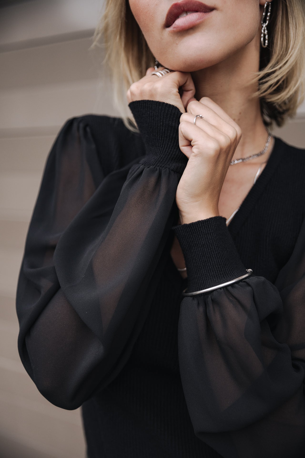 Pull col V Femme Praelle Plain black | Freeman T. Porter