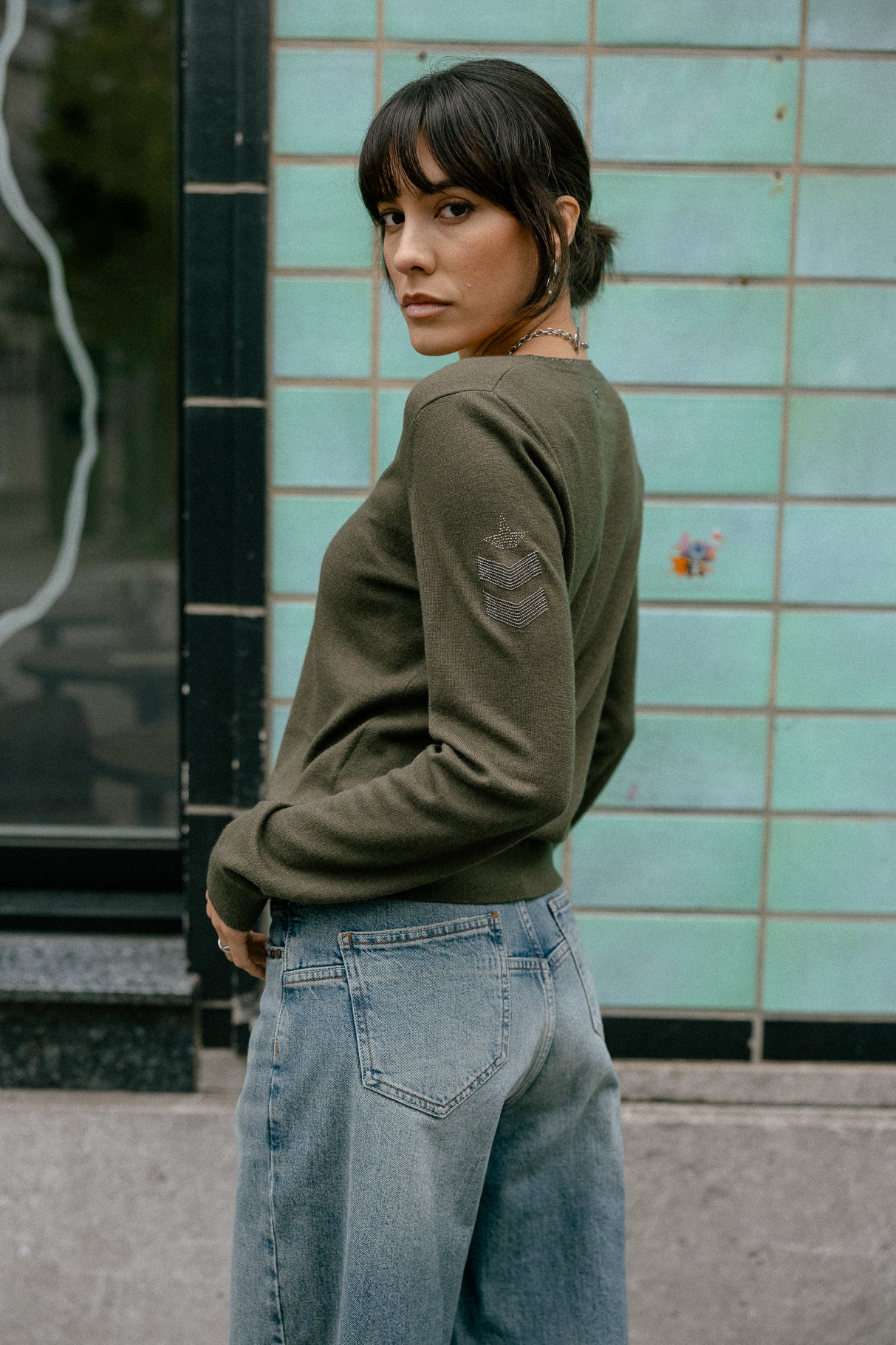 Shooting shoulder sweater Woman Preem grape leaf | Freeman T. Porter