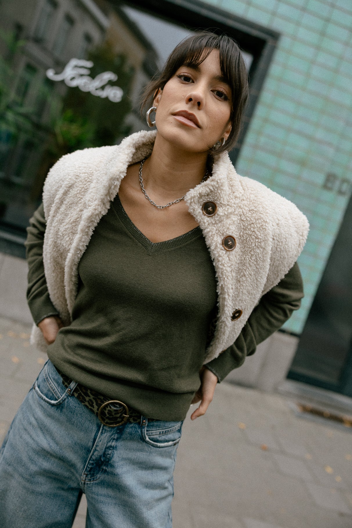Shooting shoulder sweater Woman Preem grape leaf | Freeman T. Porter