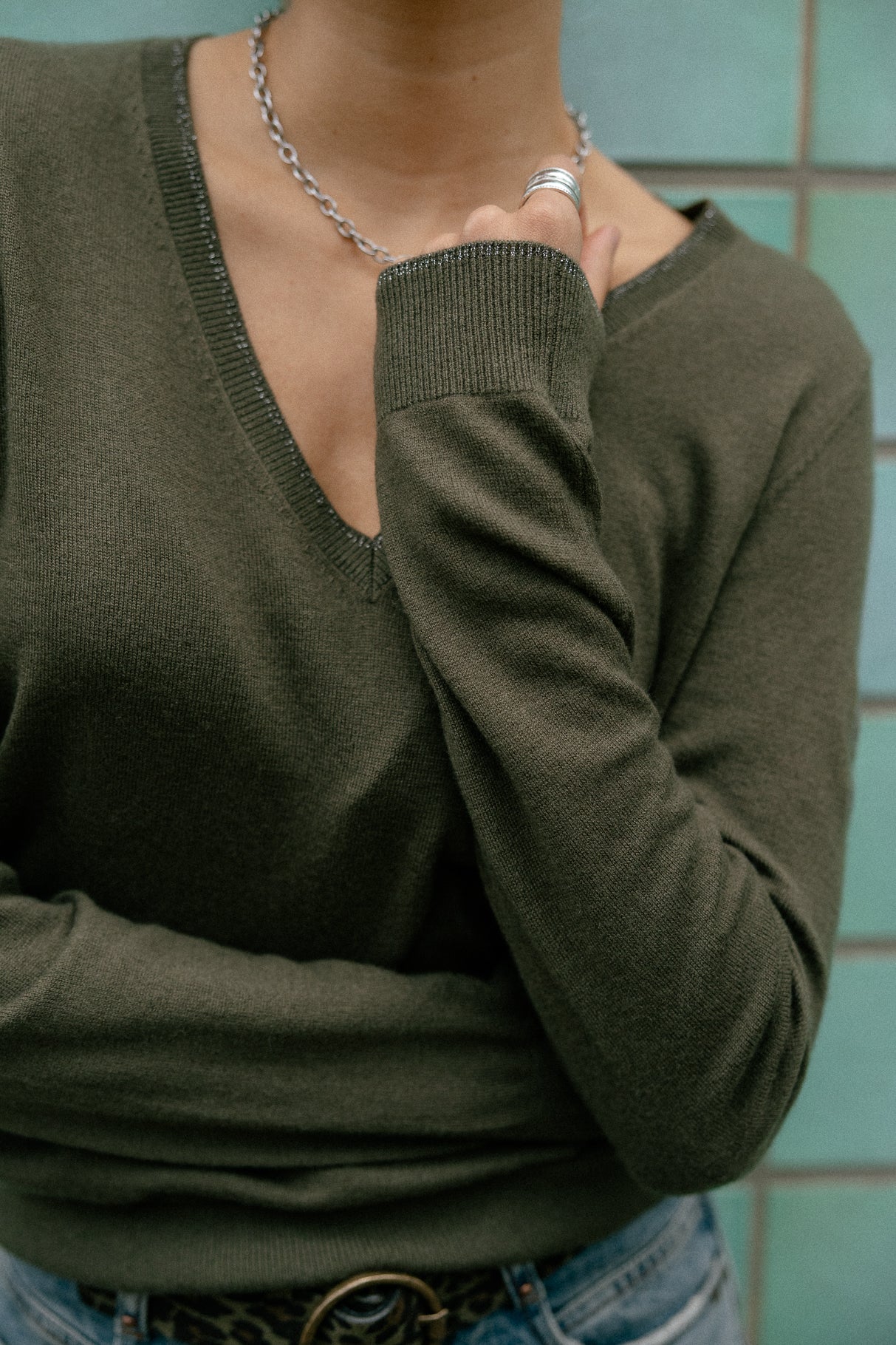 Shooting shoulder sweater Woman Preem grape leaf | Freeman T. Porter