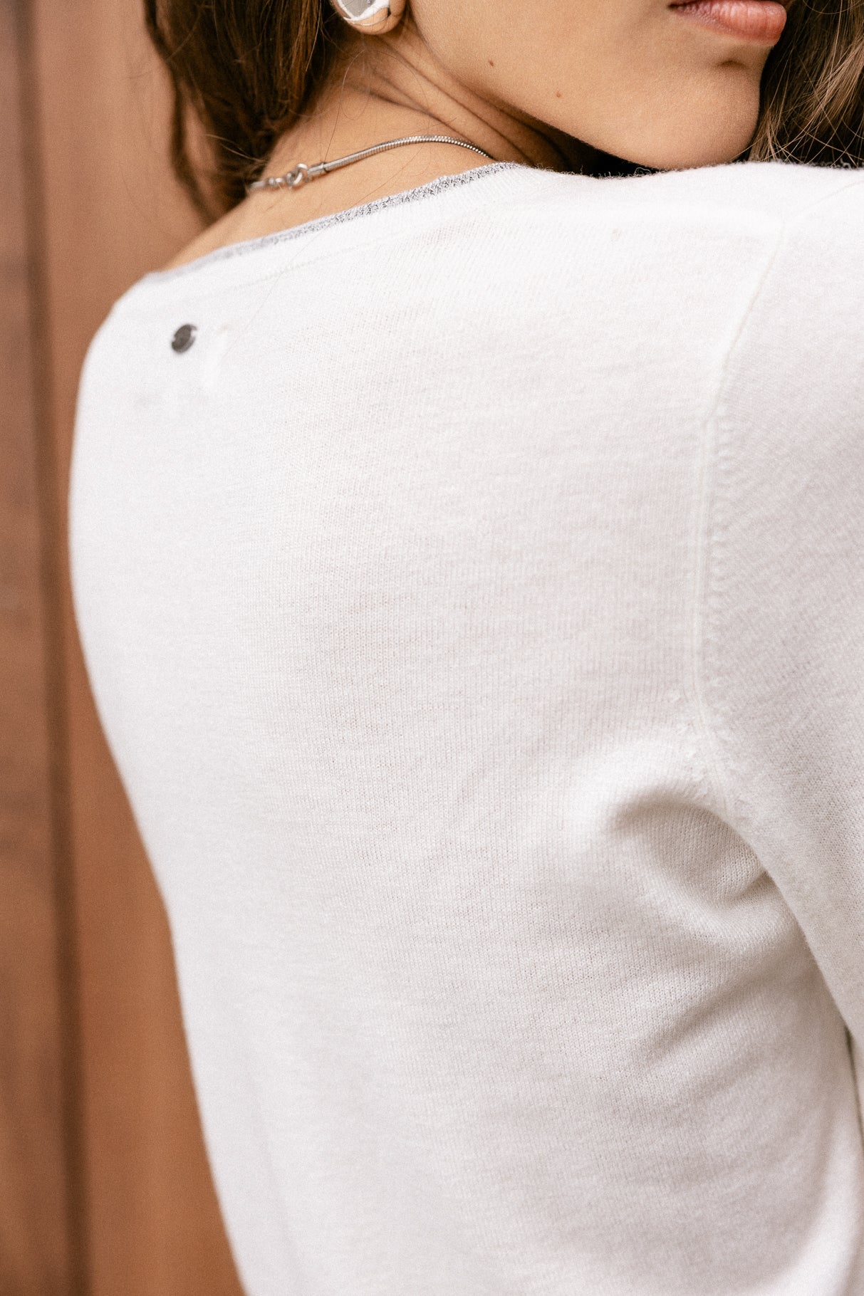 Pull brodé épaule Femme Preem ecru | Freeman T. Porter